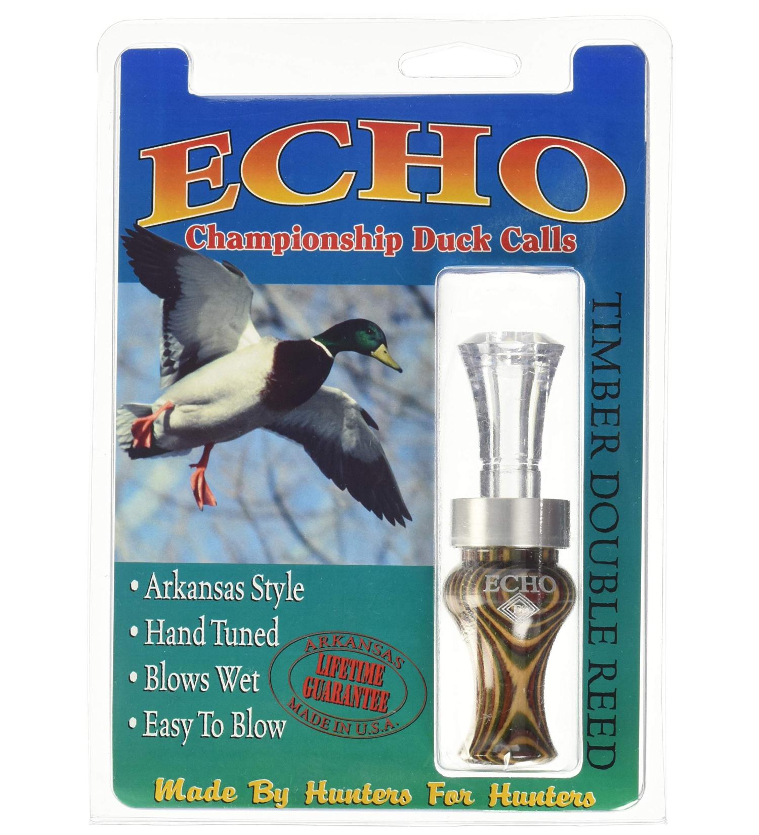 Echo Calls Diamonwood Timbers Double Reed Duck Calls, Natural