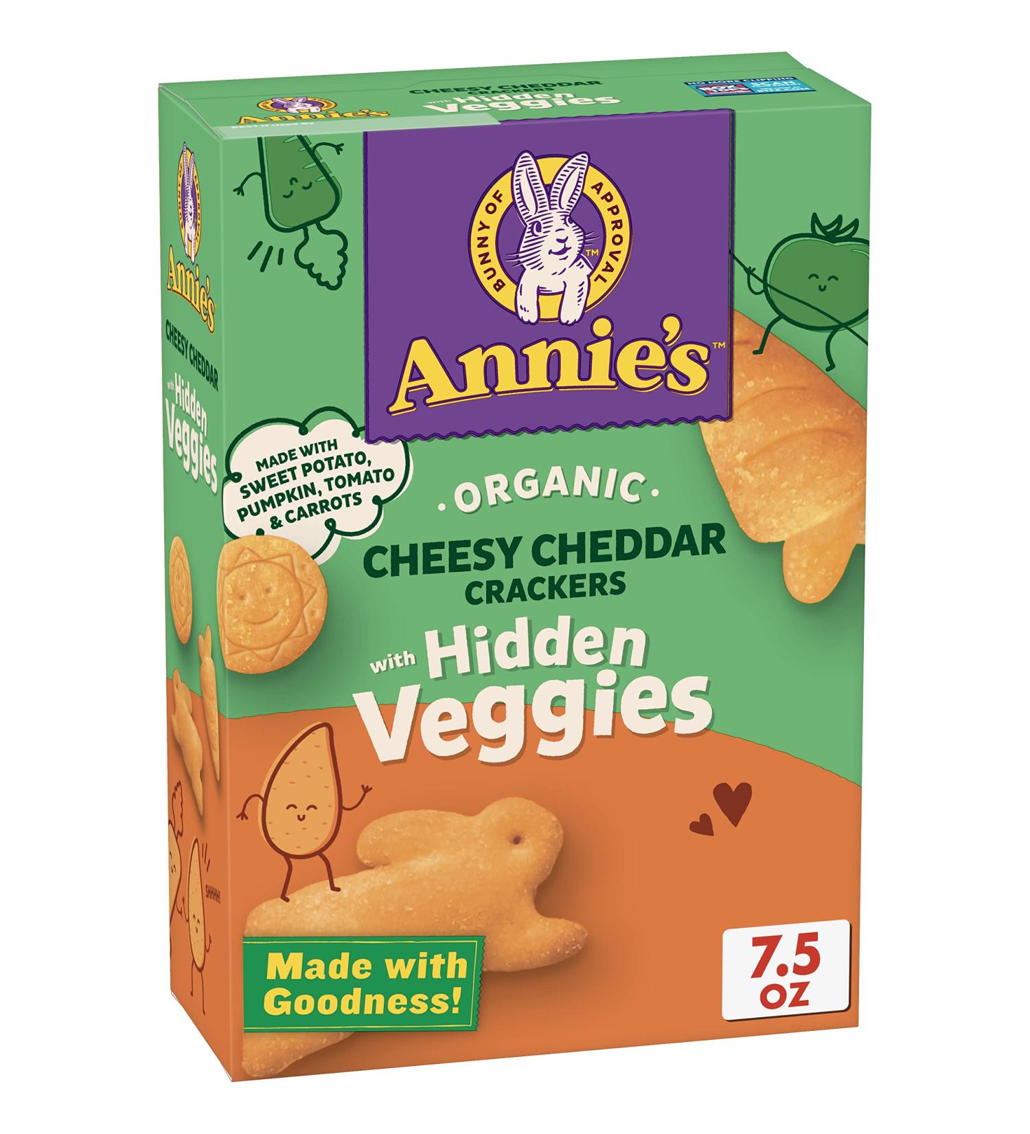Annie's Hidden Veggie Cheddar Crackers 7.5 oz - Delicious and Nutritious Snack - Buy Online on GoSupps.com