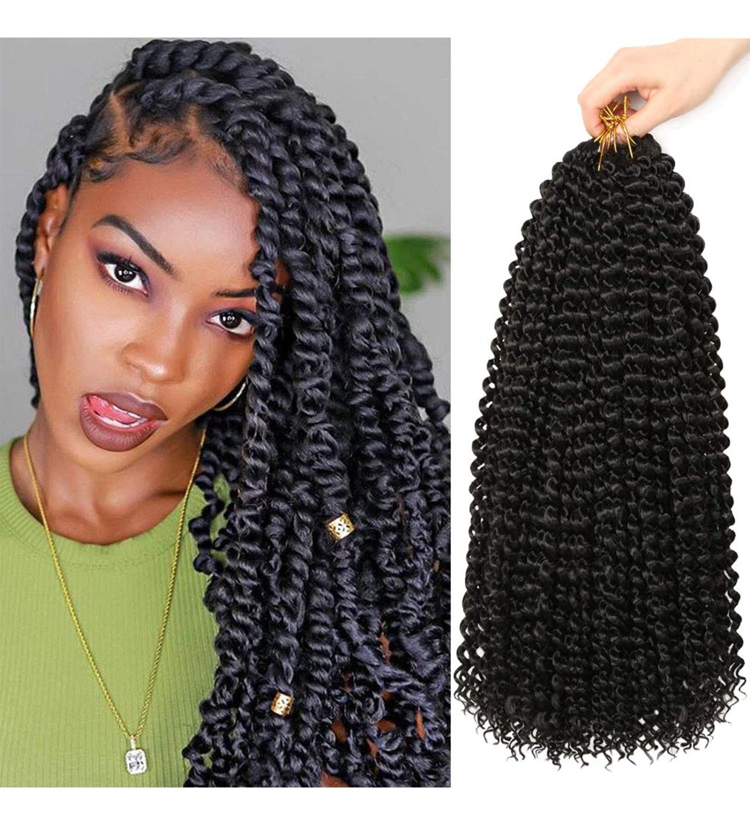 Buy 7 Packs of 18-Inch Passion Twist Crochet Hair - Water Wave Hair Extensions for Long Bohemian Styles (1B#) - International Shipping Available - Buy Online on GoSupps.com