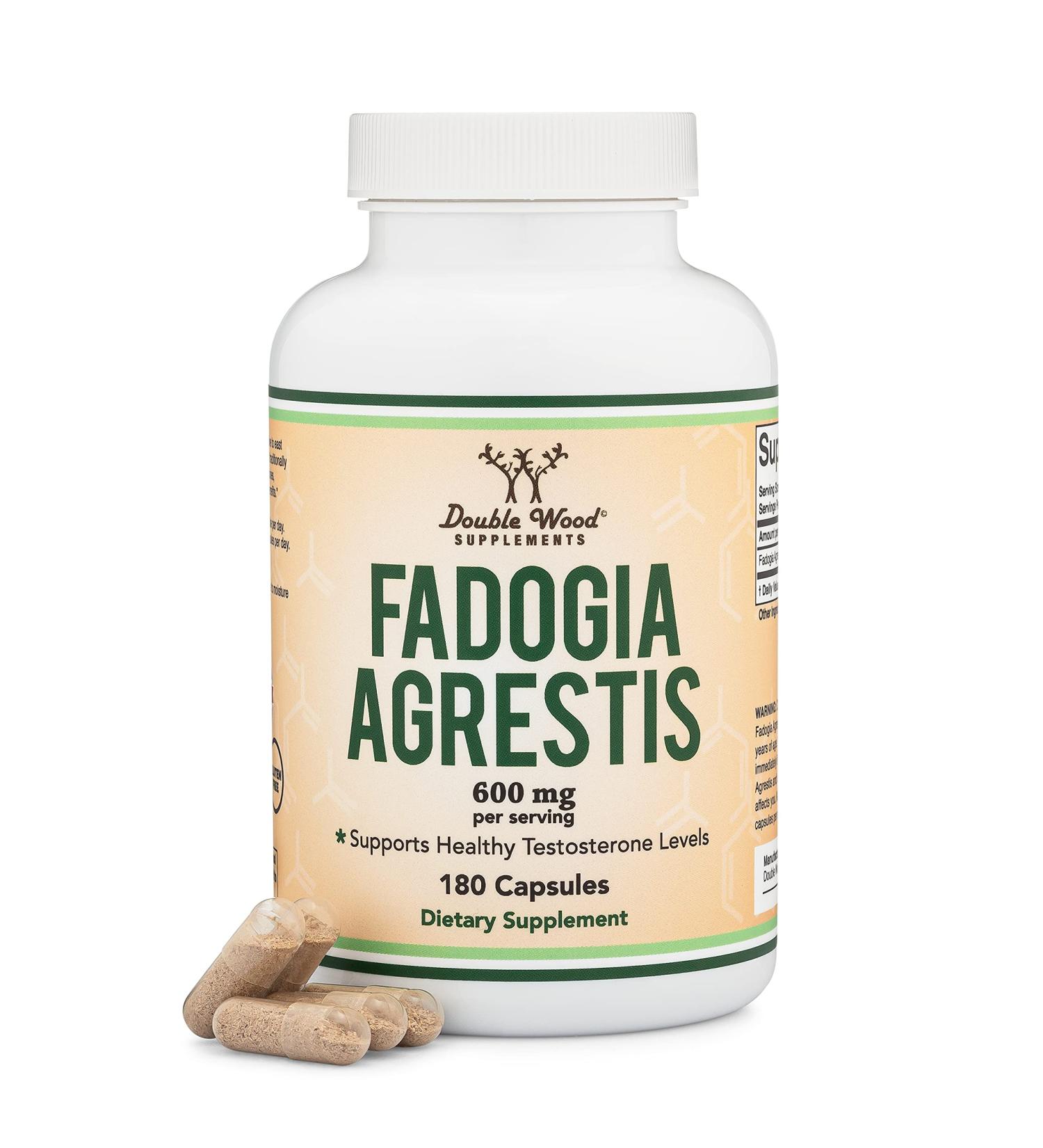 Fadogia Agrestis 600mg Per Serving (180 Capsules) Powerful Extract to Support Healthy Testosterone Levels and Athletic Performance (Manufactured and Tested in The USA) by Double Wood Supplements - Buy Online on GoSupps.com