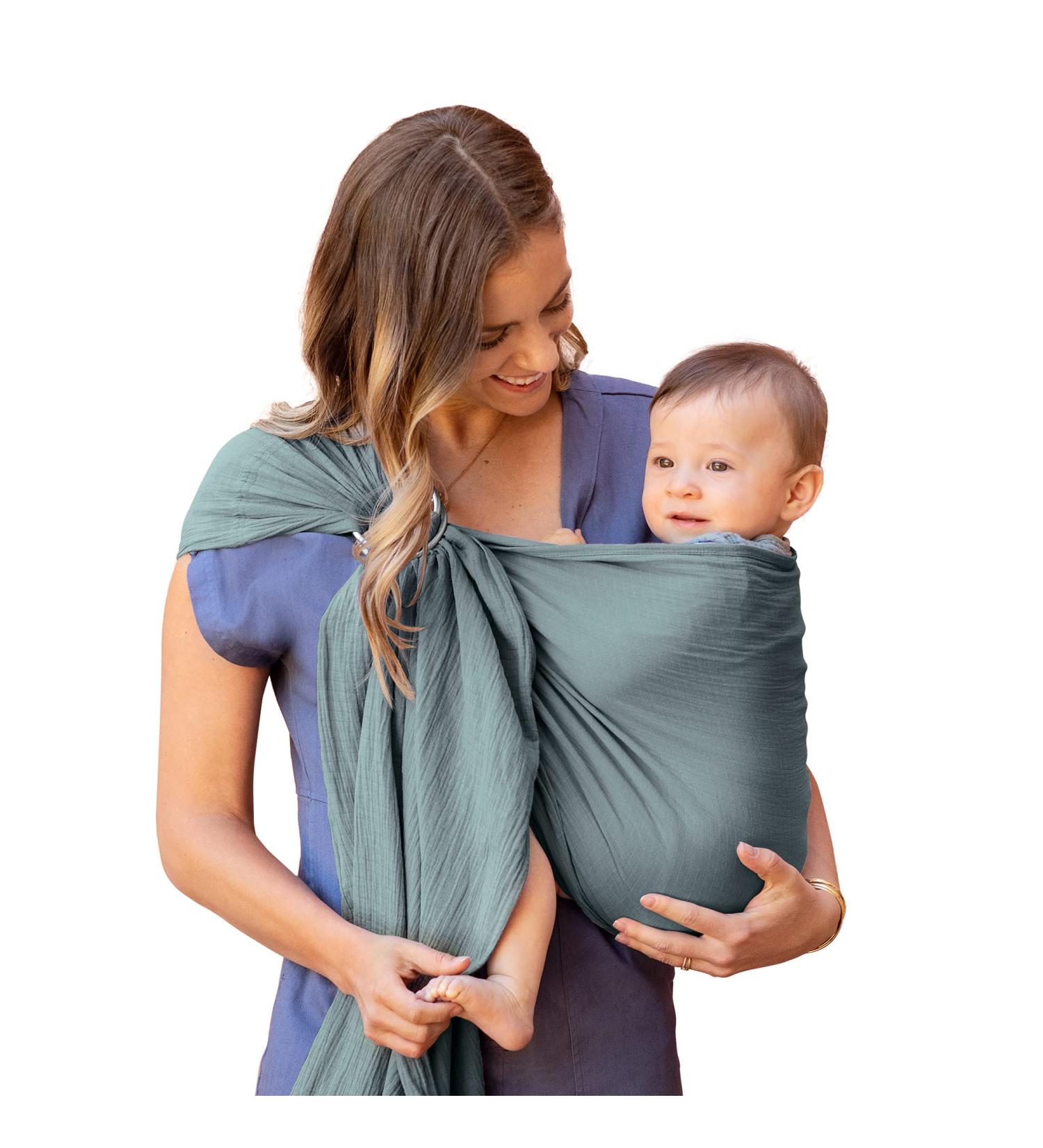 Moby Ring Sling Wrap Carrier | Versatile Hands-Free Support for Parents | Breathable Baby Wrap for Newborns to Toddlers | Supports 8-33 lbs | Fern - Buy Online on GoSupps.com