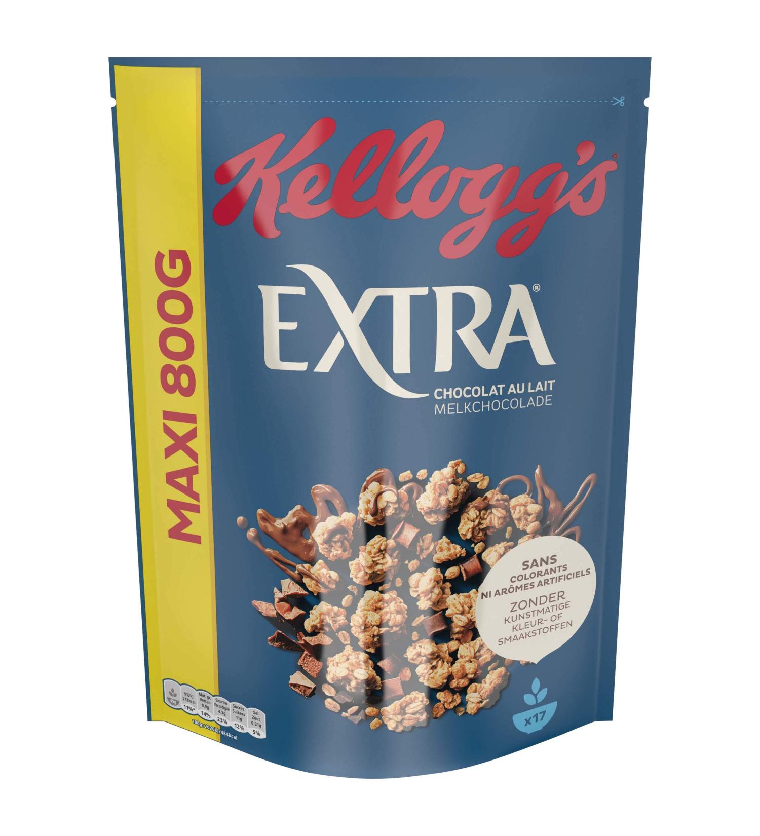 Kellogg's Extra Milk Chocolate Chip Cereal Sachet 800g - Buy Online on GoSupps.com