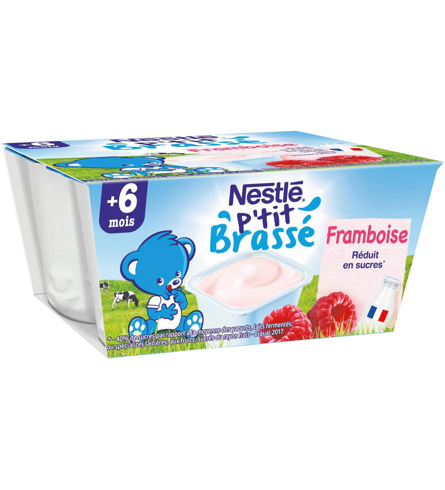 Nestl B b P'tit Brass Raspberry Dairy from 6 Months 4 x 100 g - Buy Online on GoSupps.com