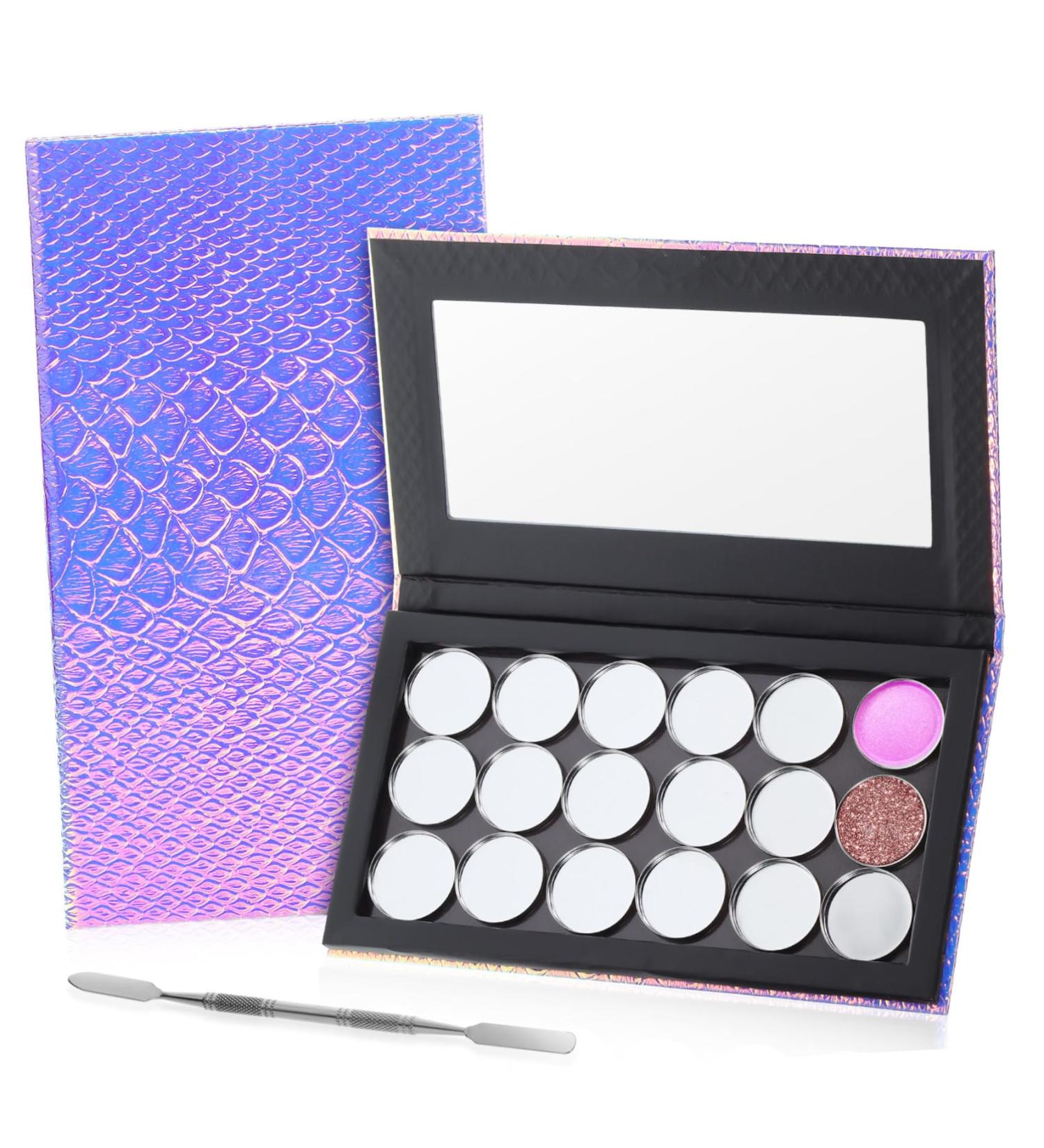 Ipetboom Palette de Maquillage Magn tique Mermaid Vide avec Godets M talliques et Spatule Organiseur pour Fards Paupi res Femmes Design cailles de Poisson l gant et Pratique - Buy Online on GoSupps.com