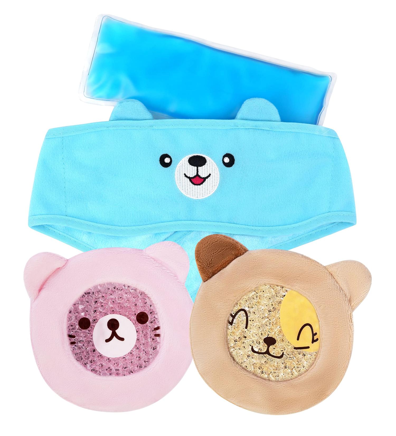 IceHOF Children's Cool Pads Set - Motif Gel Packs for Bruises & Swelling with Velcro Fastener - Bear & Cats Headband + 2 Compresses - Buy Online on GoSupps.com