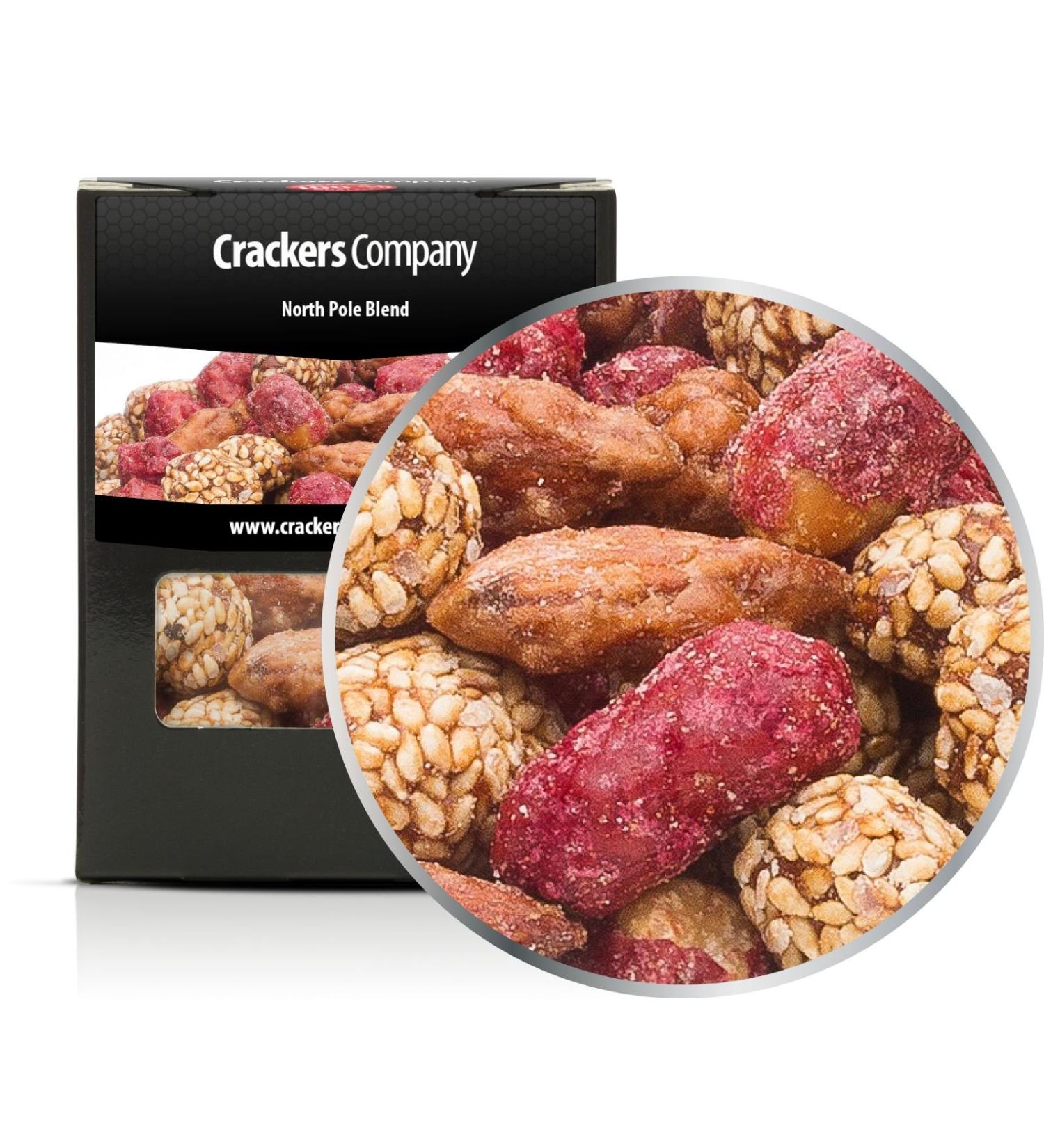 5 x 80g North pole mix with fire -burned almond & burnt peanuts in sesame cover with cinnamon vegetarian vegan mixture with a fire -burned almond peanut & cinnamon 5 x 80g in box (400g)