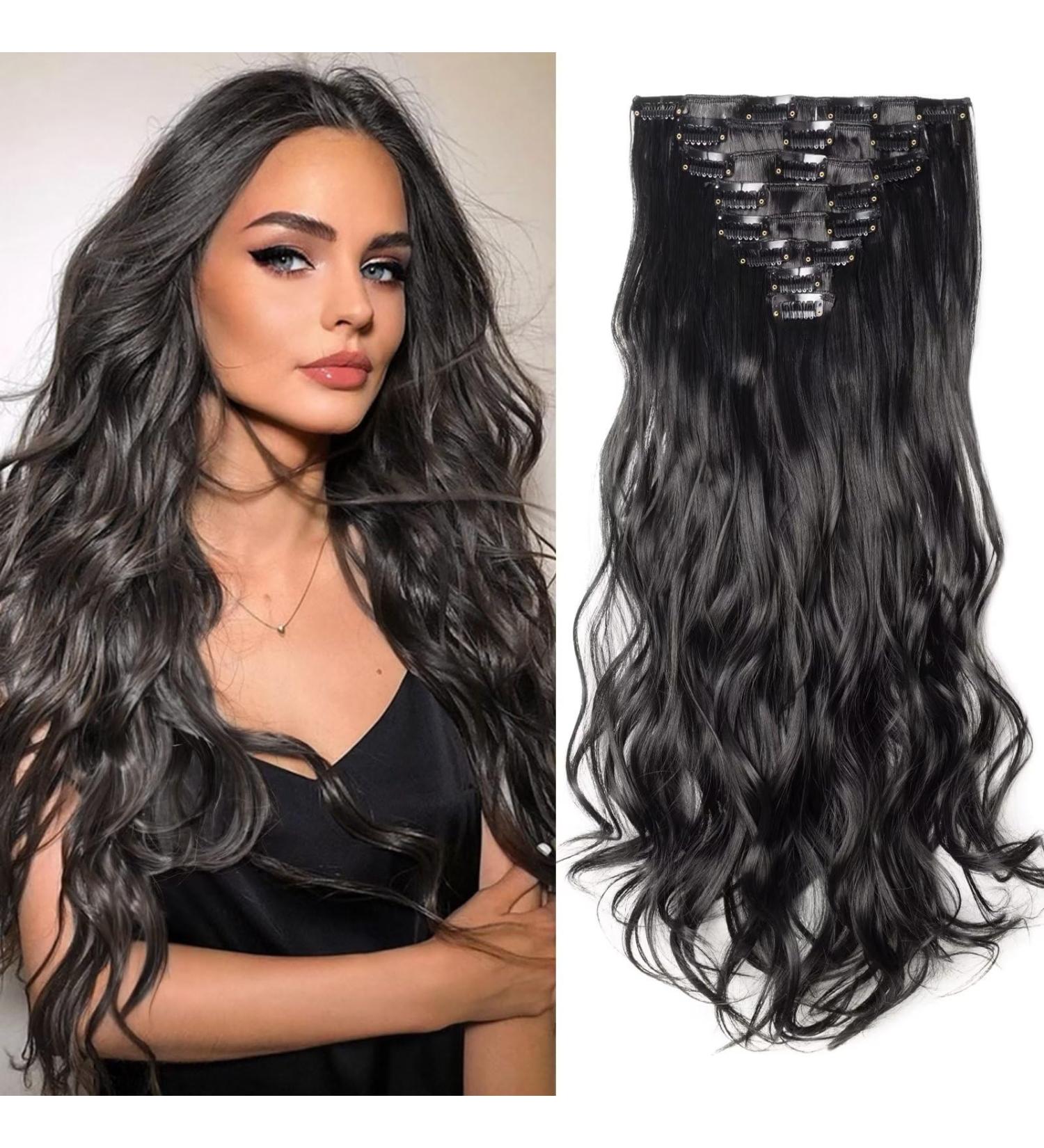 Buy Tess Clip-In Hair Extensions | Real Hair 60cm Black - 18 Clips 140g - Affordable Quality - Buy Online on GoSupps.com
