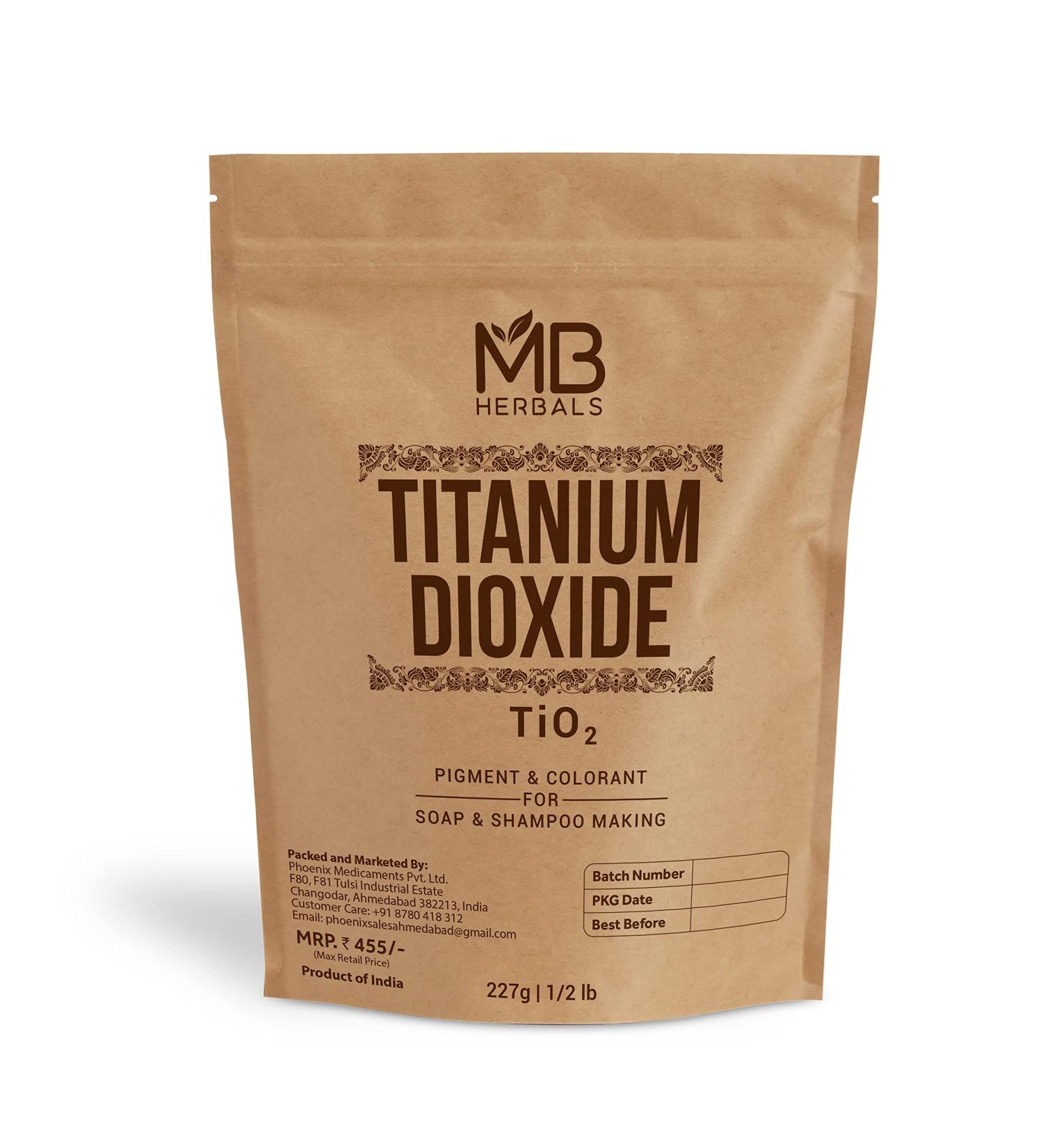 MB Herbals Titanium Dioxide Powder 8 oz (227G / 0.5 LB) | Cosmetic Grade Ingredient - Gives White Color to Soap & Lotions