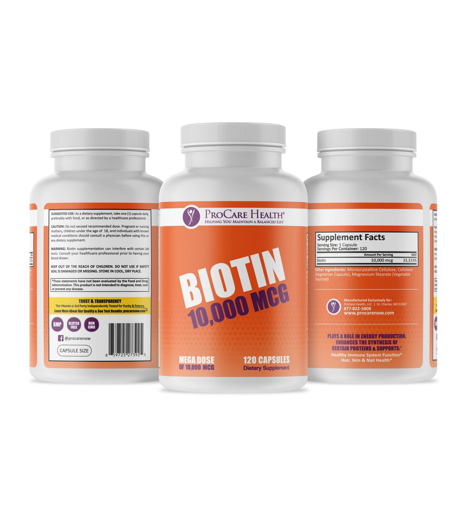 ProCare Health | Biotin | 10 000mcg | 120 Count - Buy Online on GoSupps.com
