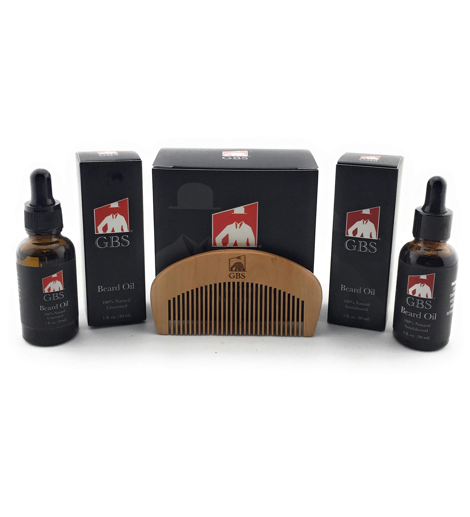 G.B.S Beard Grooming Set | No Snag Bamboo Comb & Natural Unscented Beard Oils for a Perfectly Groomed Beard - Shop Internationally - Buy Online on GoSupps.com