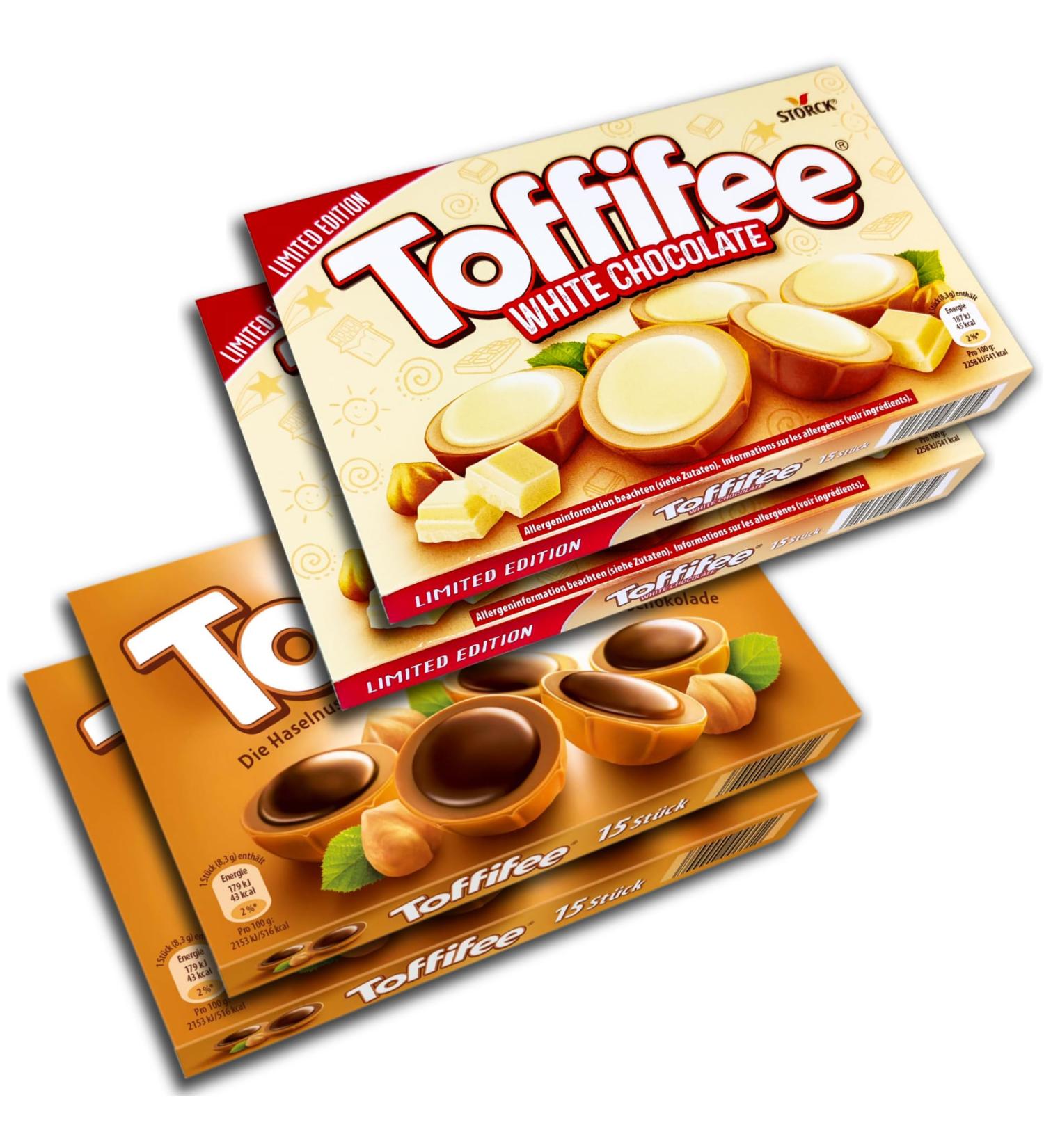 topDeal Toffifee Set of 4 packs of 2 x 125 g white + 2 x 125 g caramel Toffifee