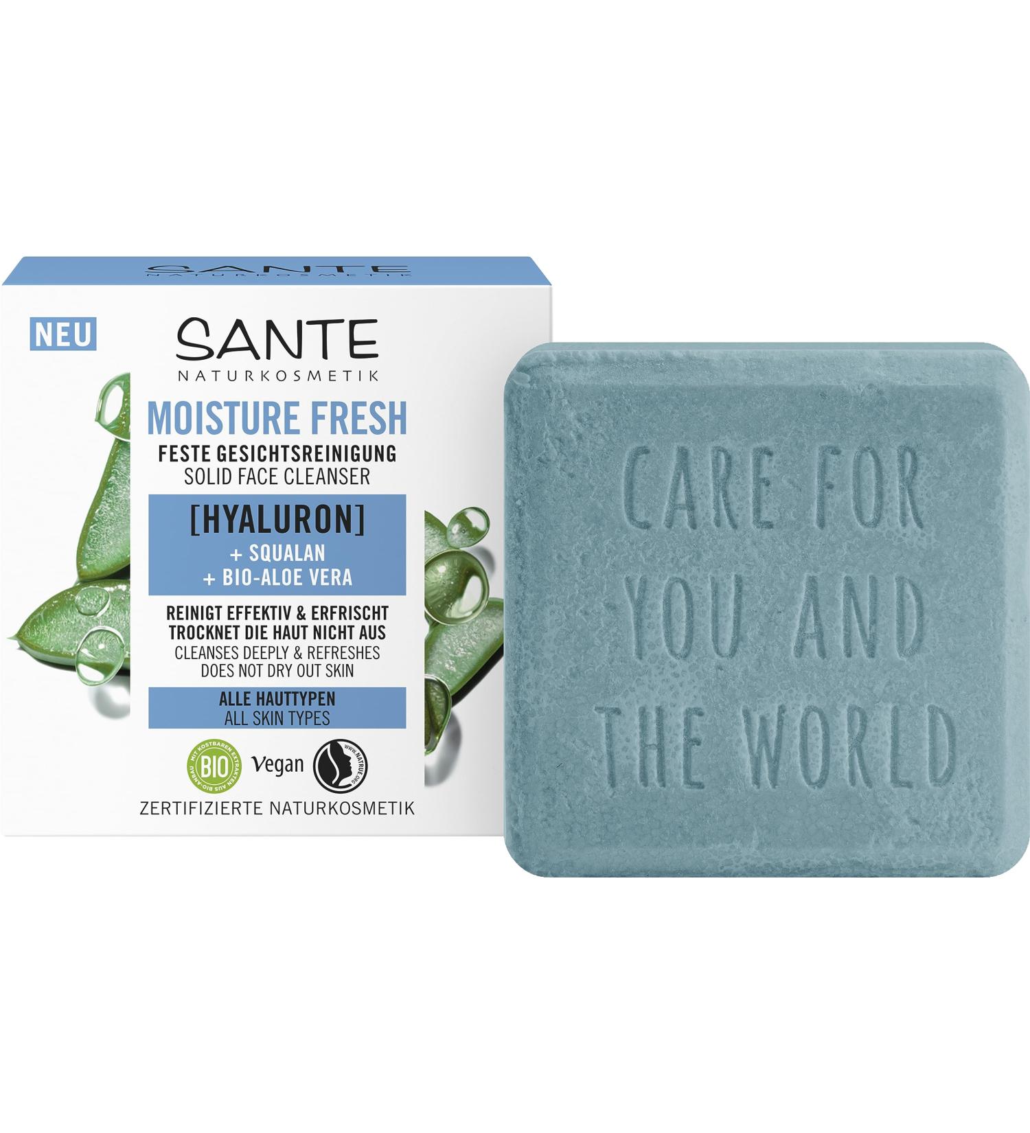  Sante Naturkosmetik SANTE Naturkosmetik Moisture Fresh Clarifying Solid Facial Soap with Organic Aloe Vera Hyaluron and Squalane for Gentle and Deep Pore Cleansing 60 g - Buy Online on GoSupps.com