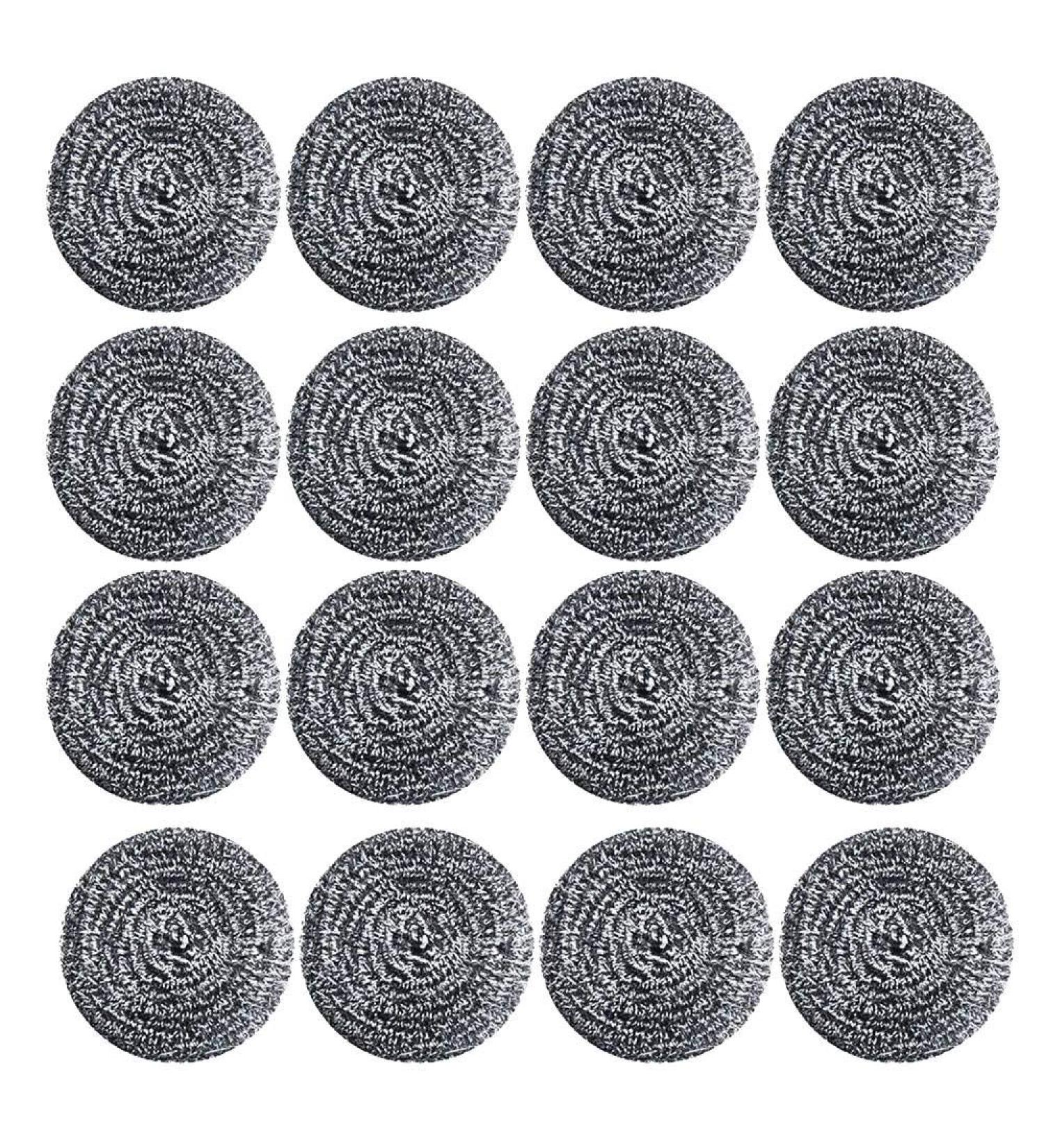 Lanyazet 16 PCS Stainless Steel Sponges Scrubbers Utensil Scrubber Scouring Pads Ball for Removing Rust Dirty Cleaner - Buy Online on GoSupps.com
