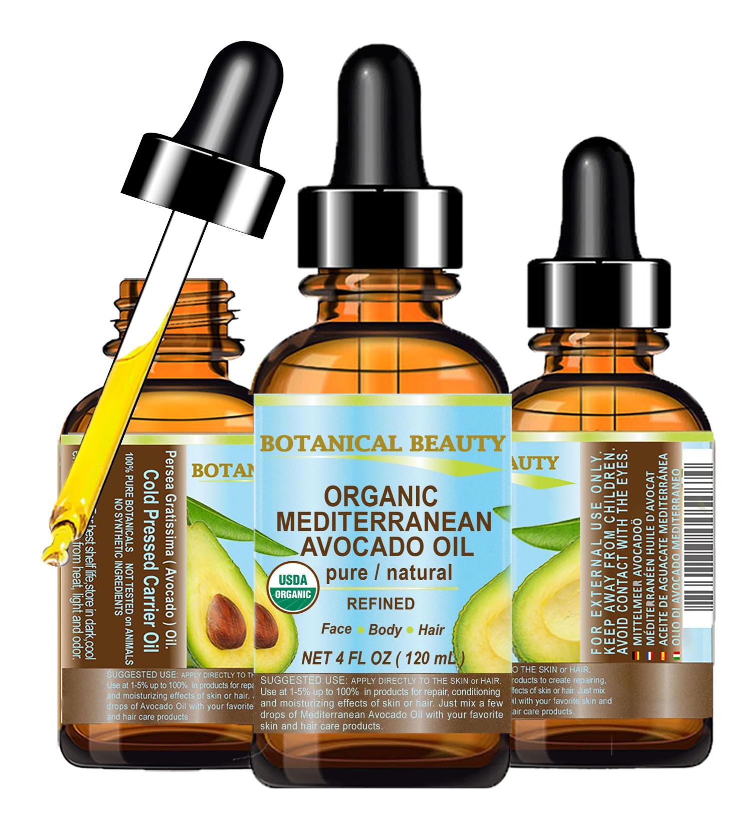 Botanical Beauty Italian ORGANIC AVOCADO OIL 100% Pure Natural Refined Undiluted Cold Pressed for Face Body Feet Hair Massage and Nail Care. 4 Fl. oz-120 ml. - Buy Online on GoSupps.com