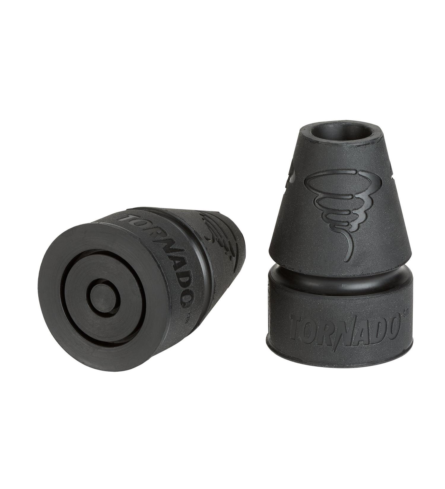 Thomas Fetterman Tornado Gel Cane Crutch Tips - Black Pair (Fits Shafts 3/4 to 1) - Buy Online on GoSupps.com