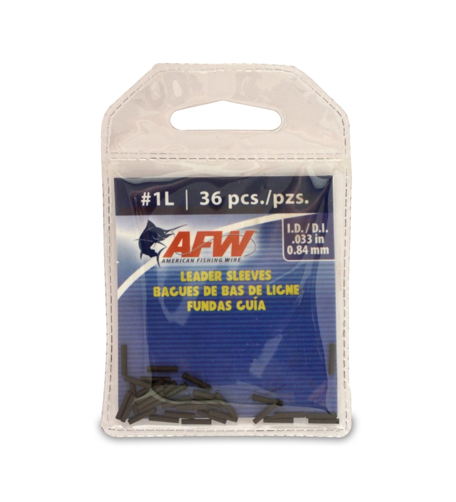 American Fishing Wire Single Barrel Crimp Sleeves, Black Color, Size 1L, 0.033 -Inch Inside Diameter, 36-Pieces