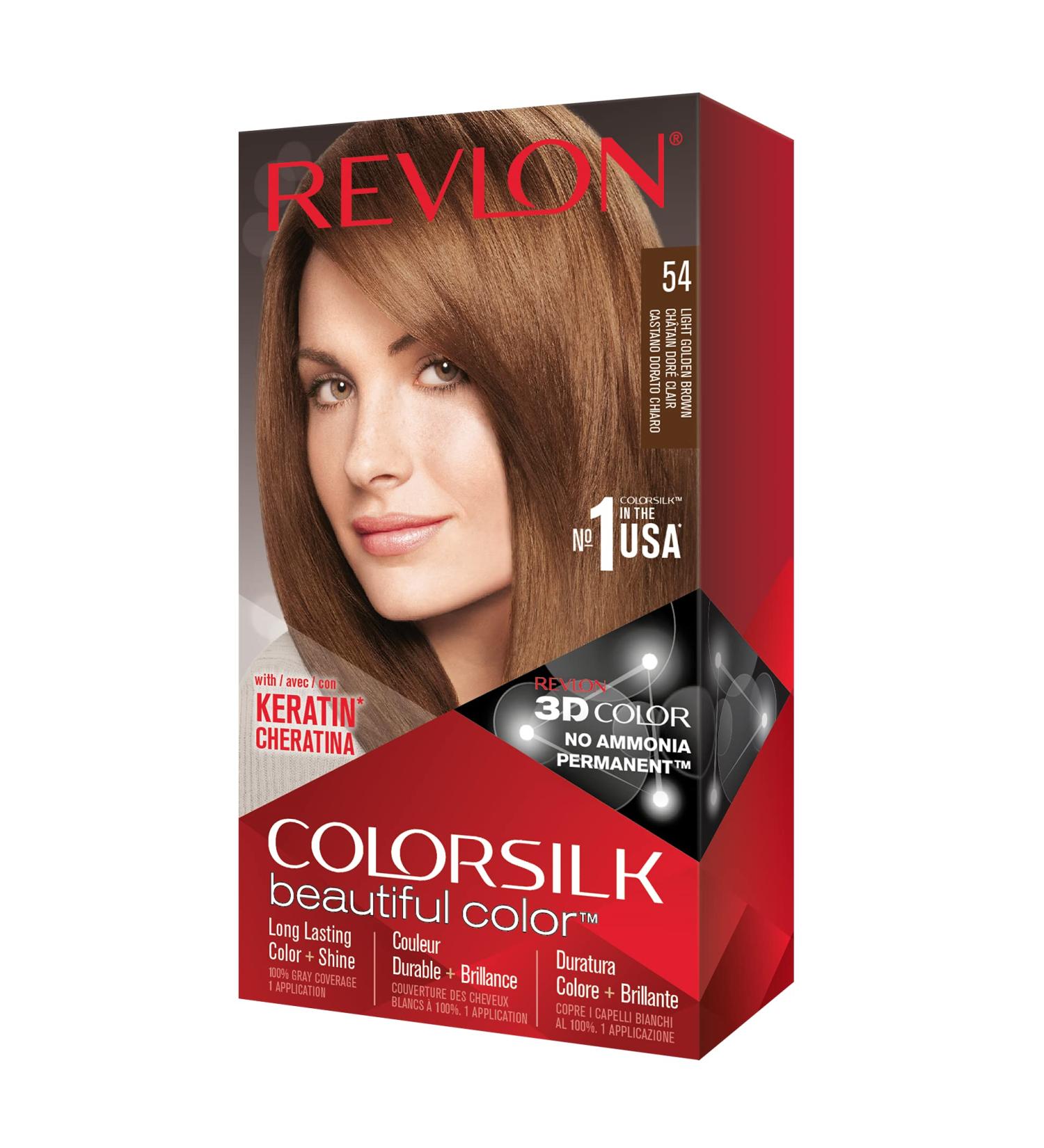 Revlon Colorsilk Beautiful Color 54 Light Golden Brown 1 Count - Long-Lasting Hair Dye - Buy Online on GoSupps.com