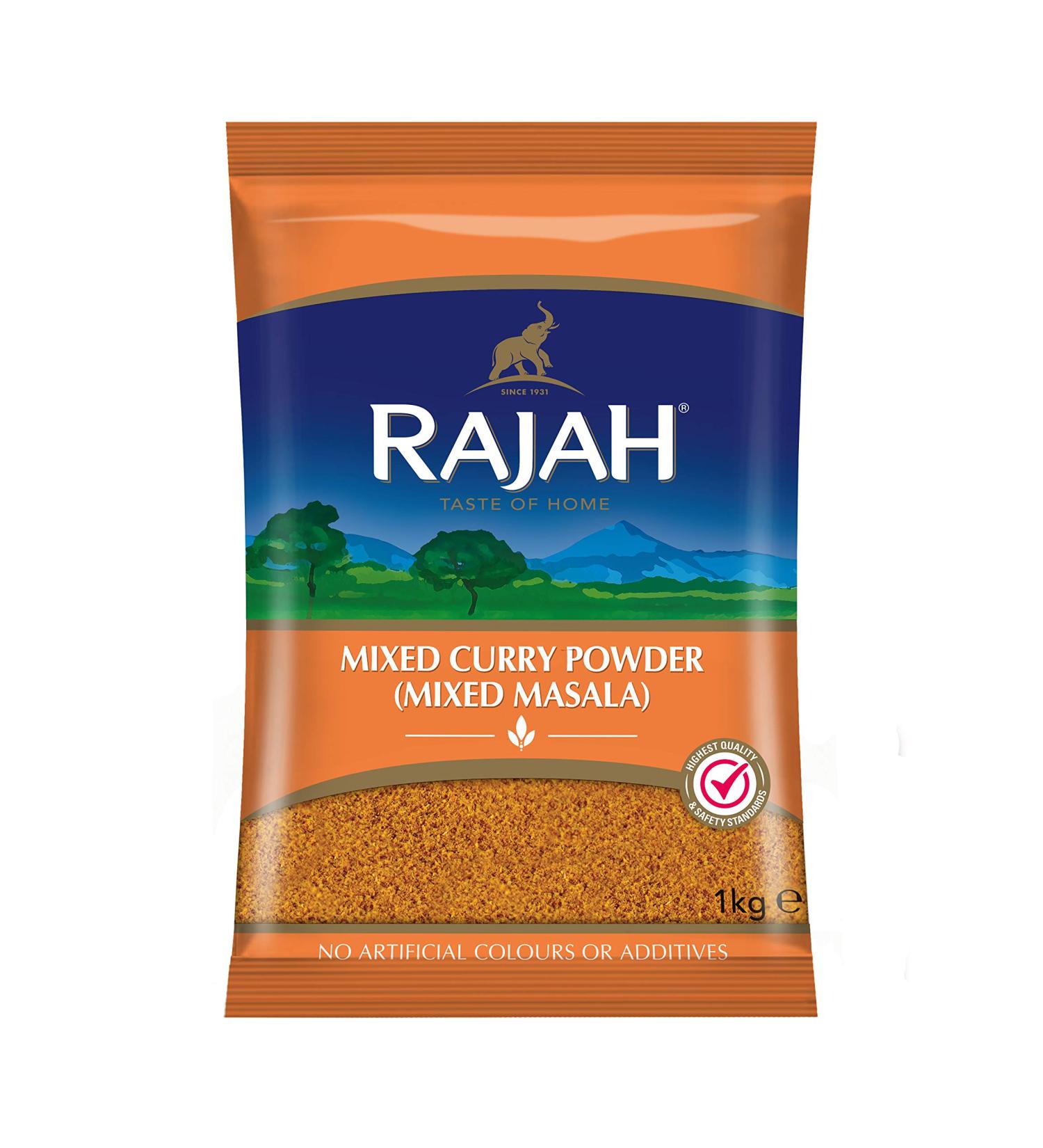 Rajah Mixed Curry Powder Masala 1kg Pack - Authentic Indian Spice Blend - Buy Online on GoSupps.com
