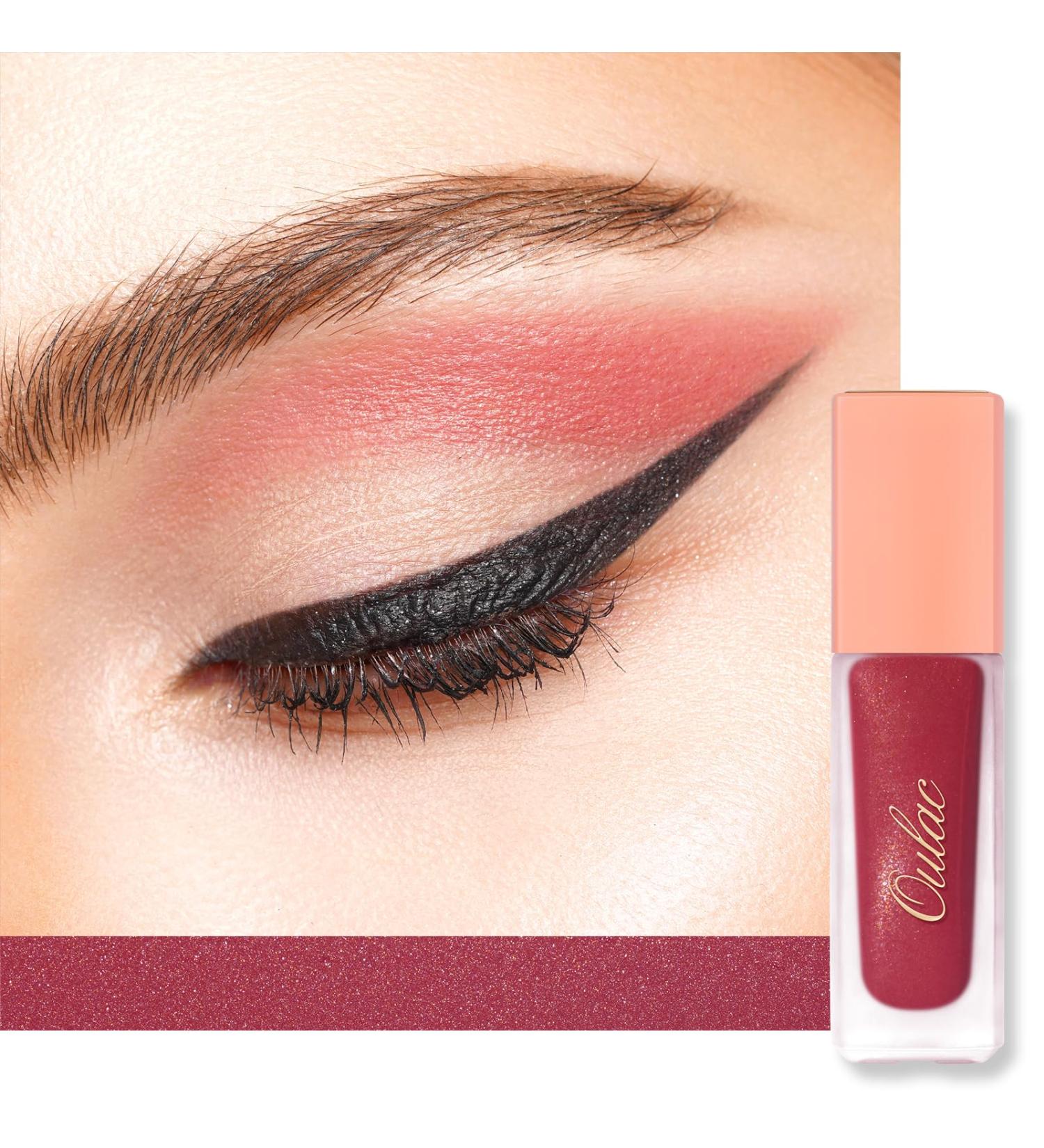 Oulac Liquid Eyeshadow Satin Finish - Multi-Use Red Fuchsia Eyeshadow & Eye Primer | Blendable Smooth Eye Make-up Crease-Resistant Non-Greasy Vegan Cruelty-Free Noon (SA08) - Buy Online on GoSupps.com