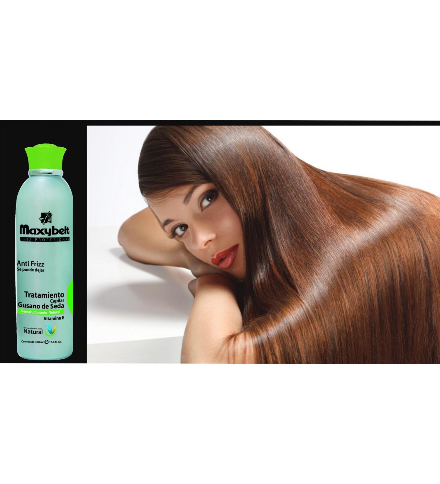 MAXYBELT-Gusano de seda Shampoo Ayuda en la restauracion de los cabellos maltratados Maxibelt 400ml/13.3oz