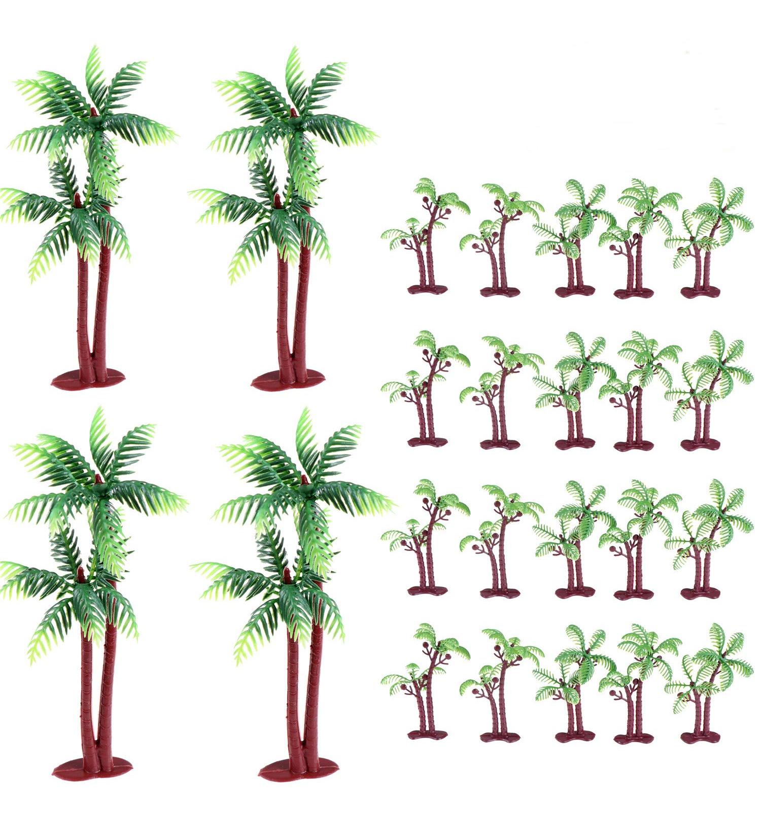 24 Pieces Palm Tree Green Coconut Tree Cupcake Topper Coconuts Cake Decorations Tree Coconuts Cupcake Topper Building Model Landscape(3.15 inch-20 Pieces 5.5 inch-4 Pieces) - Buy Online on GoSupps.com
