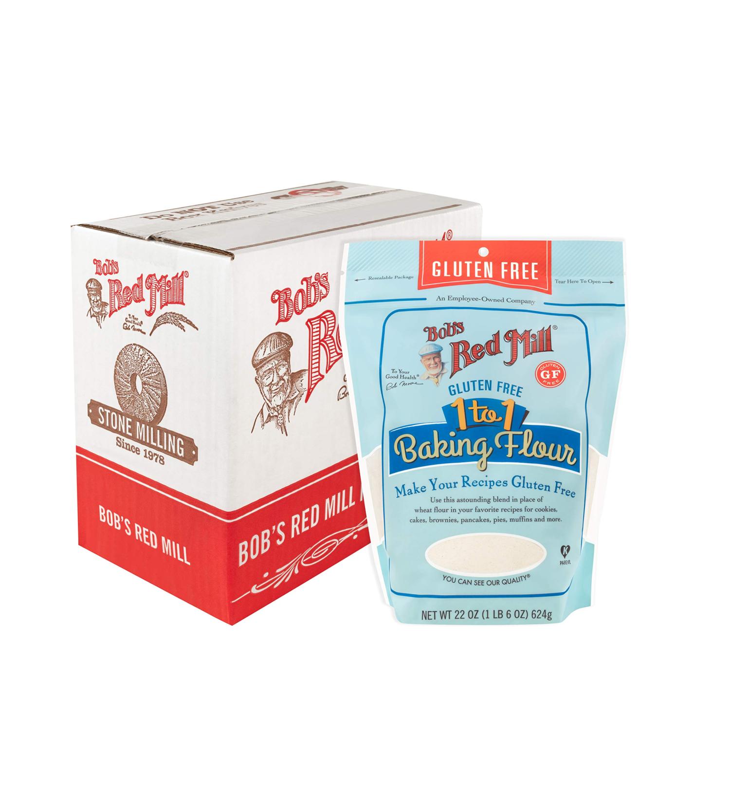 Bob's Red Mill Gluten Free 1-to-1 Baking Flour - 22oz Pack of 4 | 5.48lbs Total - Buy Online on GoSupps.com