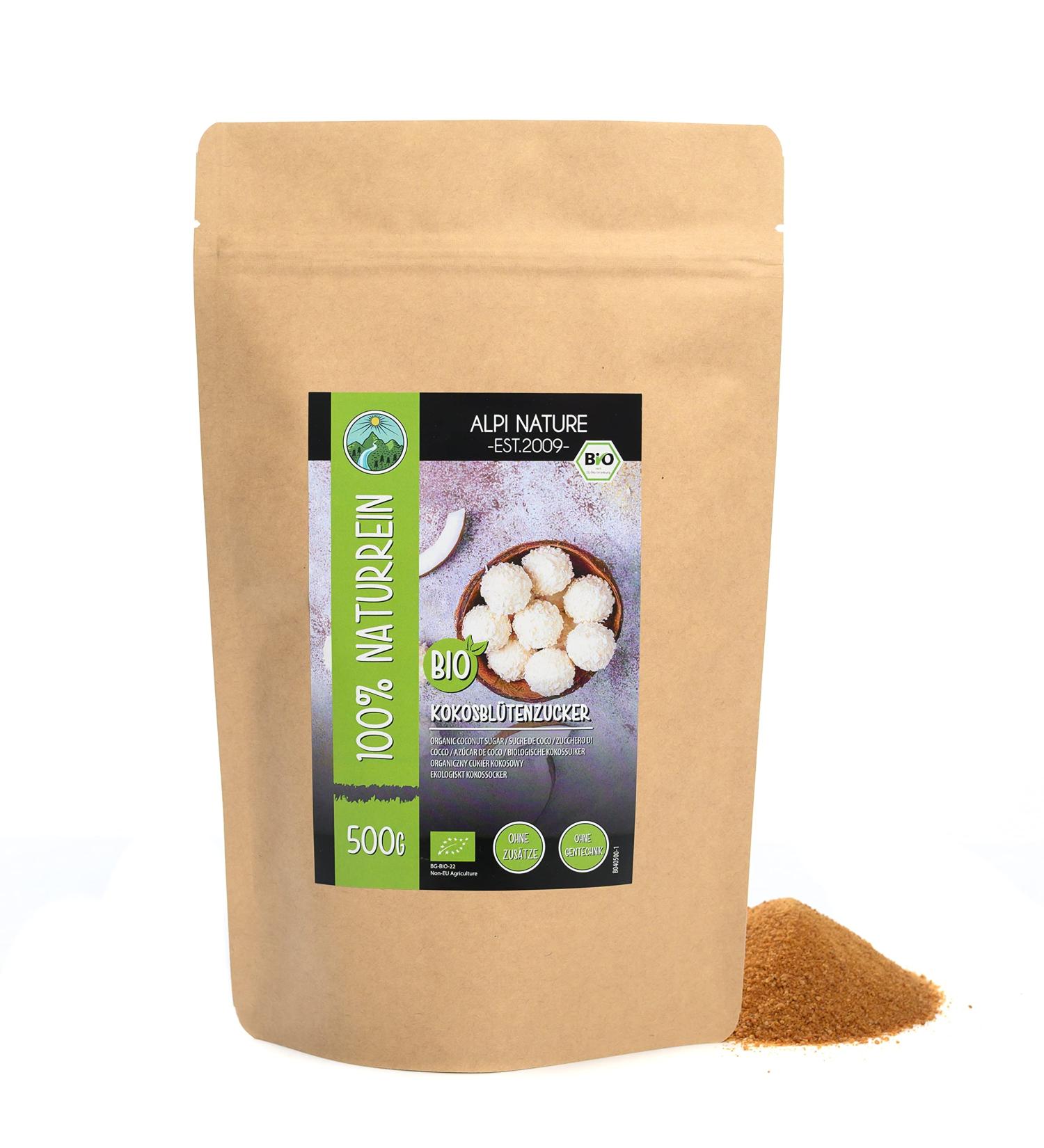Organic Coconut Blossom Sugar (500g) - Gluten-Free, Lactose-Free, Vegan | From Controlled Organic Cultivation | Laboratory-Tested | 500 GR - Buy Online on GoSupps.com