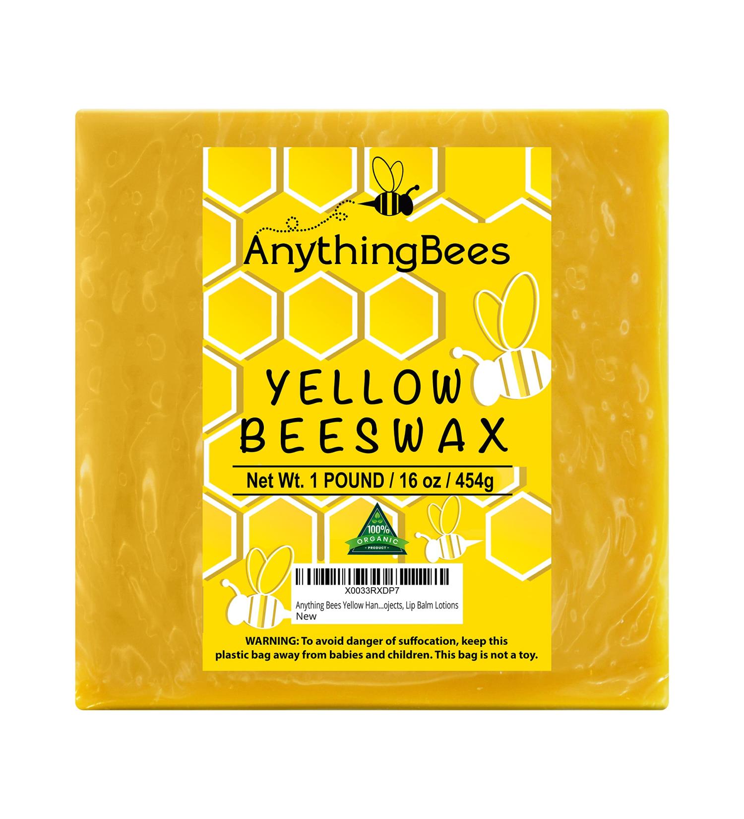 Yellow Handmade 100% Organic Beeswax Blocks - 1 lb | Premium Cosmetic Grade Triple Filtered Bees Wax for DIY Lip Balm & Lotions - Buy Online on GoSupps.com