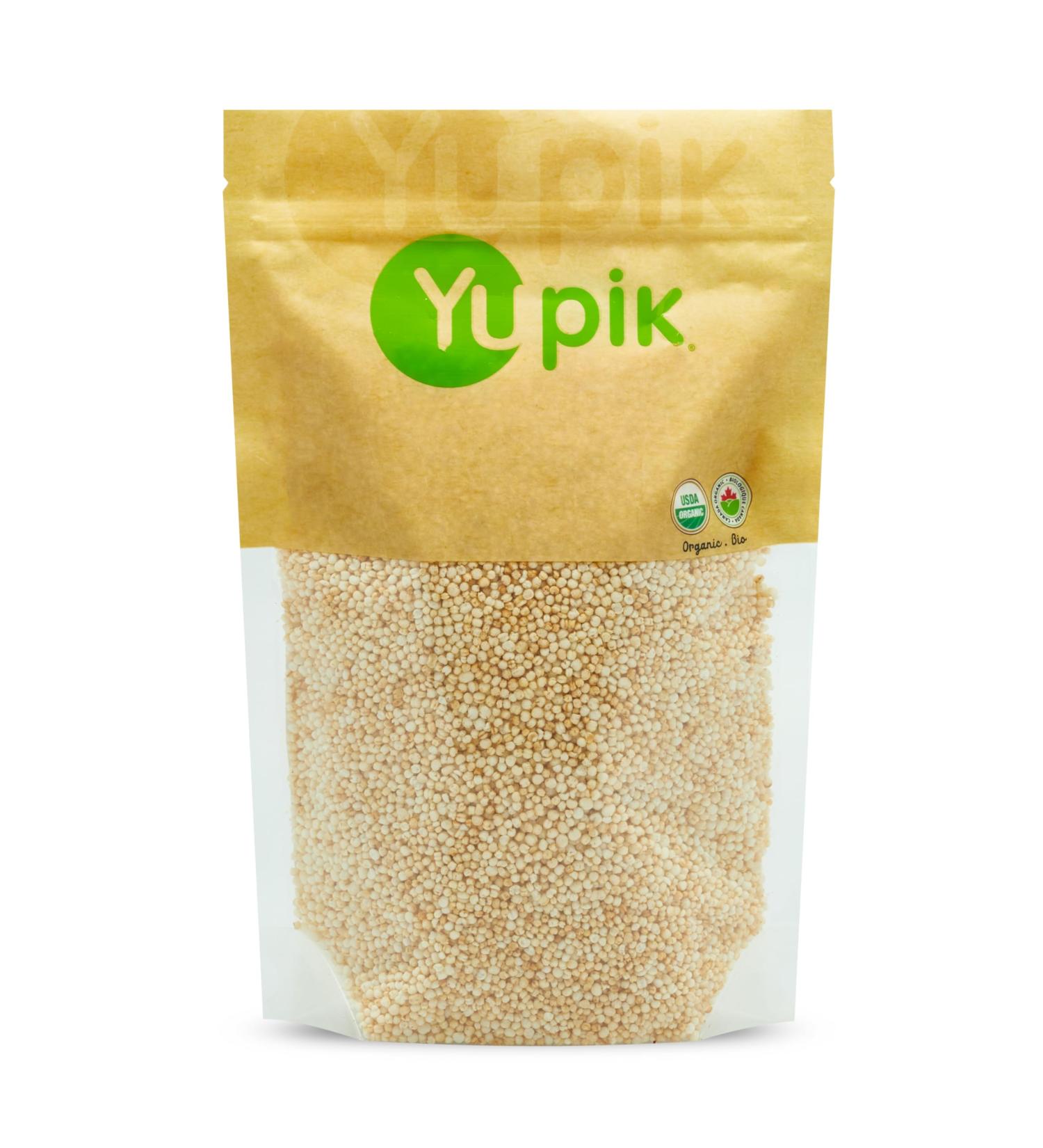 Yupik Organic Puffed Quinoa 200 g 6 Count Gluten-Free Non-GMO Kosher Vegan Unsalted Oil-Free Sugar-Free Popped Grains Light & Crispy Cereal Source of Fiber Ideal for Snacking & Baking 200 g (Pack of 6) - Buy Online on GoSupps.com