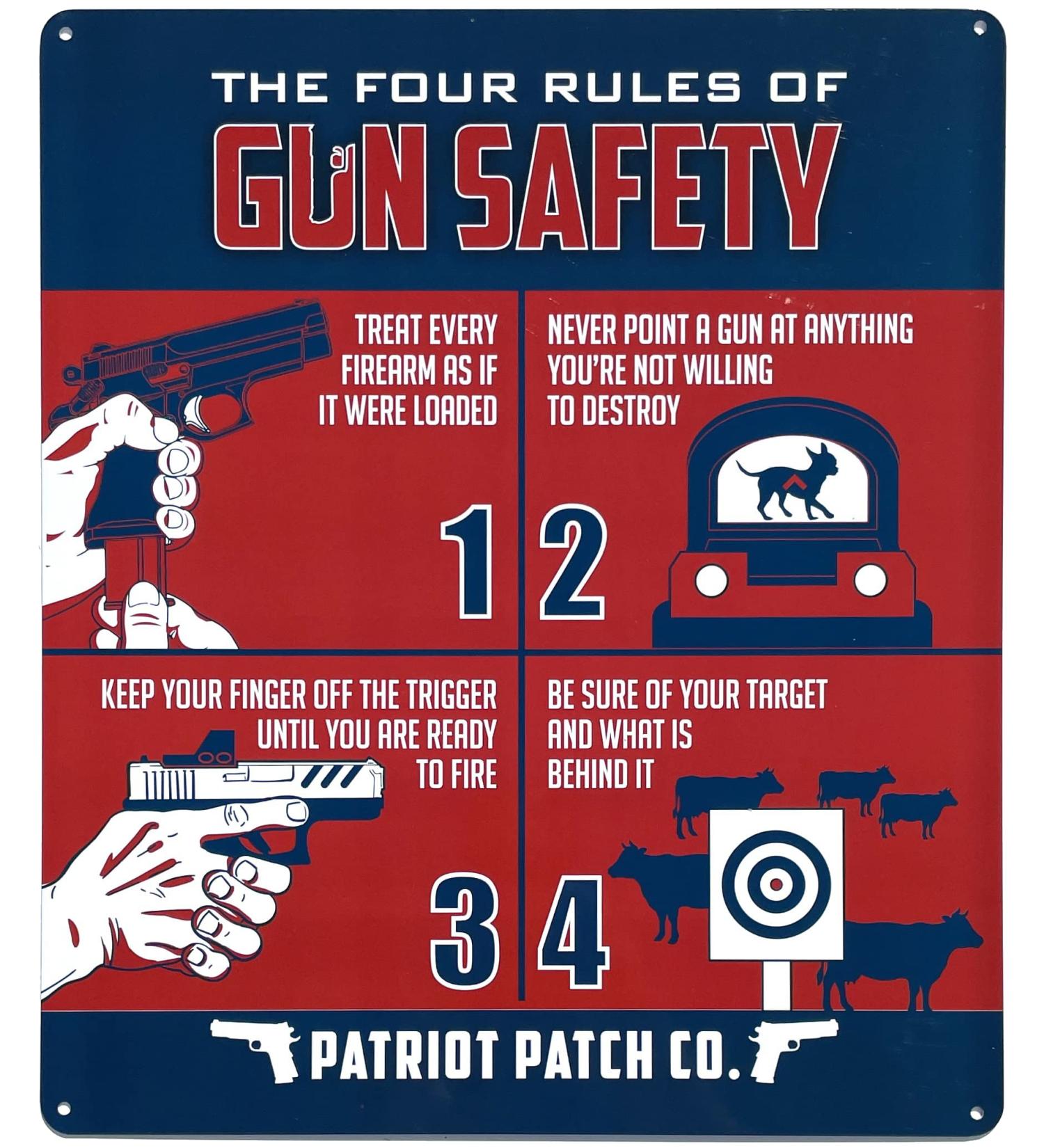 Patriot Patch Co Gun Safety Rules Shooting Range Sign - Firearms Safety - Buy Online on GoSupps.com