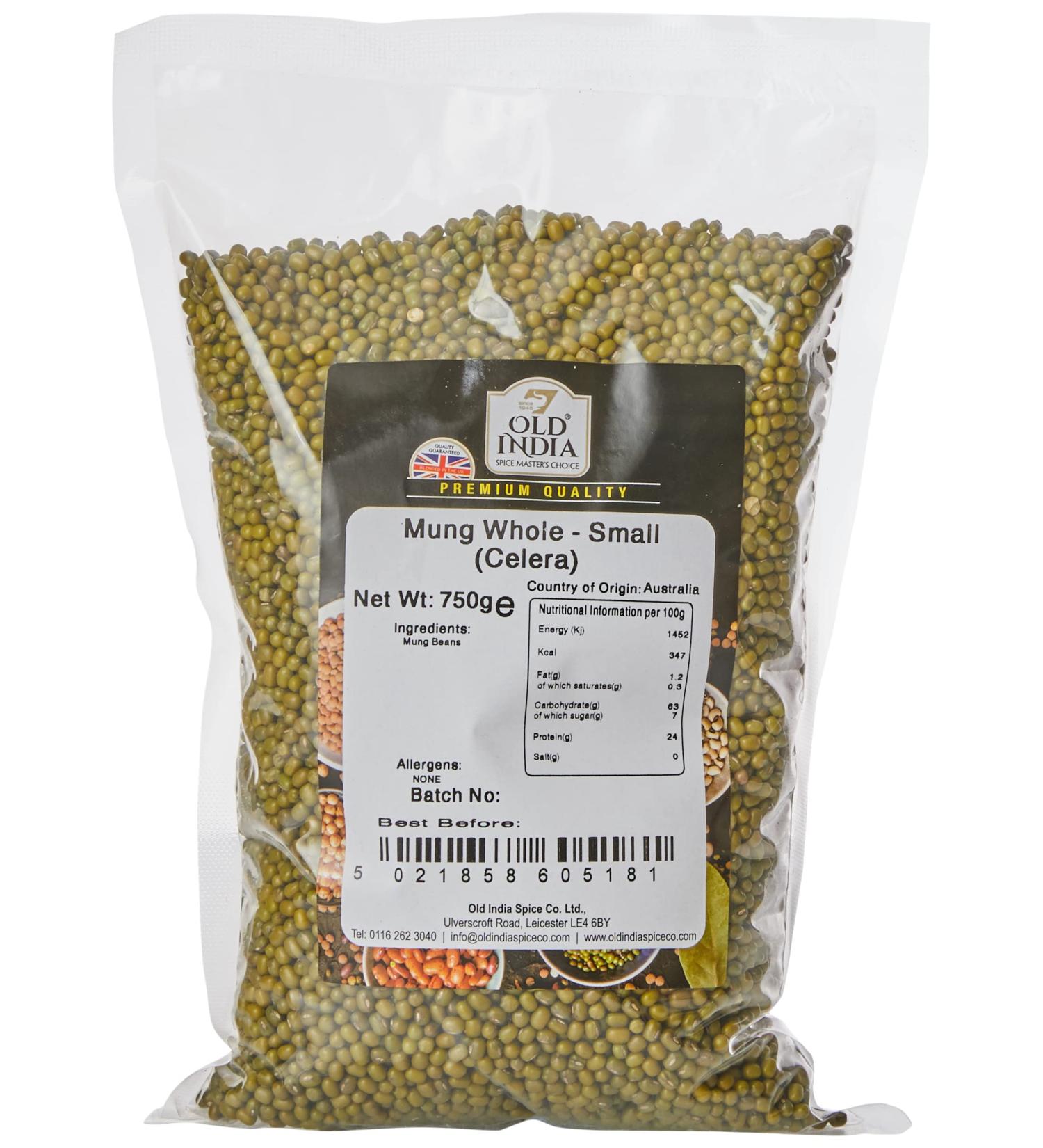 Old India Mung Whole - Small (Celera) 750g: High-Quality Indian Mung Beans - Buy Online on GoSupps.com