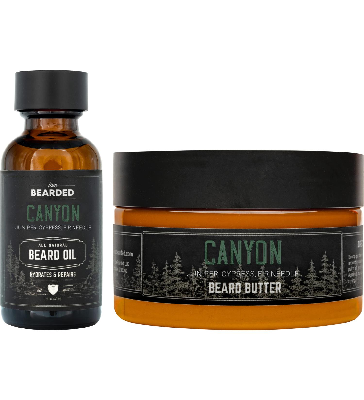 Live Bearded Canyon Beard Oil & Butter Grooming Kit - Natural Ingredients for Beard Growth - Made in USA - Buy Online on GoSupps.com