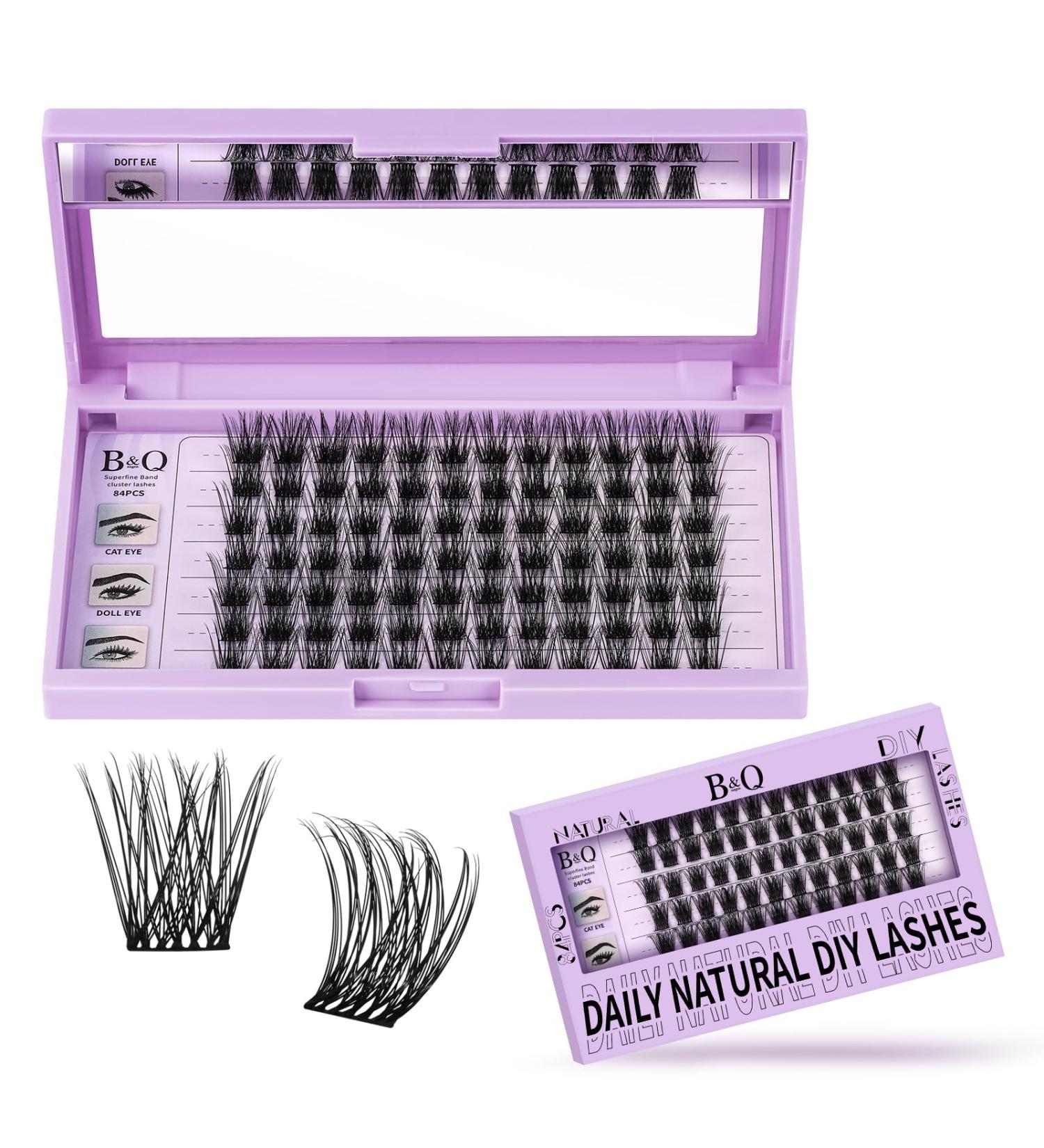 Buy Z08 B&C Individual Eyelash Extensions - 84 PCs DIY Lash Clusters for Beginners Reusable 12mm Eyelashes for Home Use - Buy Online on GoSupps.com