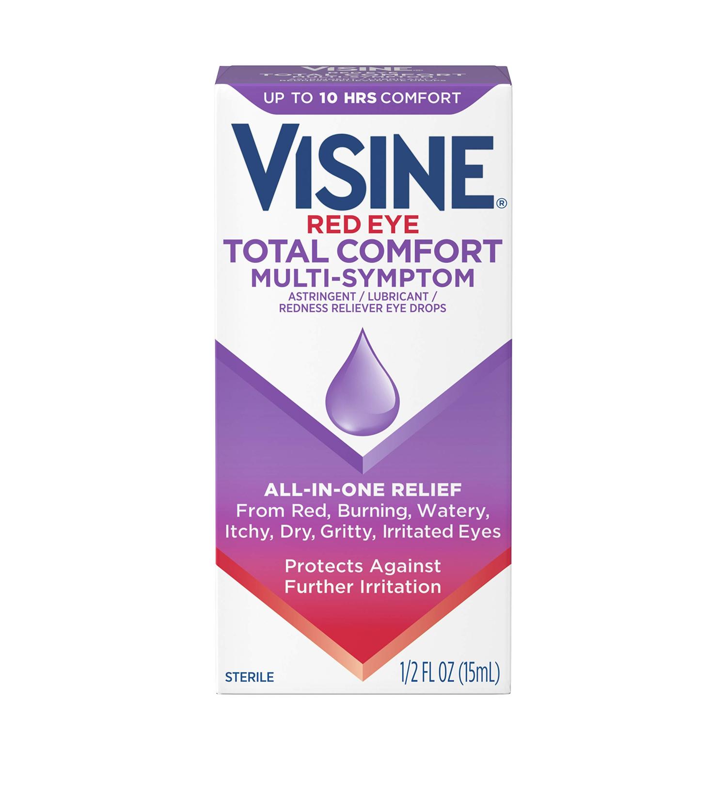 Visine Red Eye Total Comfort Multi-Symptom Eye Drops 0.5 fl. oz - Pack of 4 - Buy Online on GoSupps.com