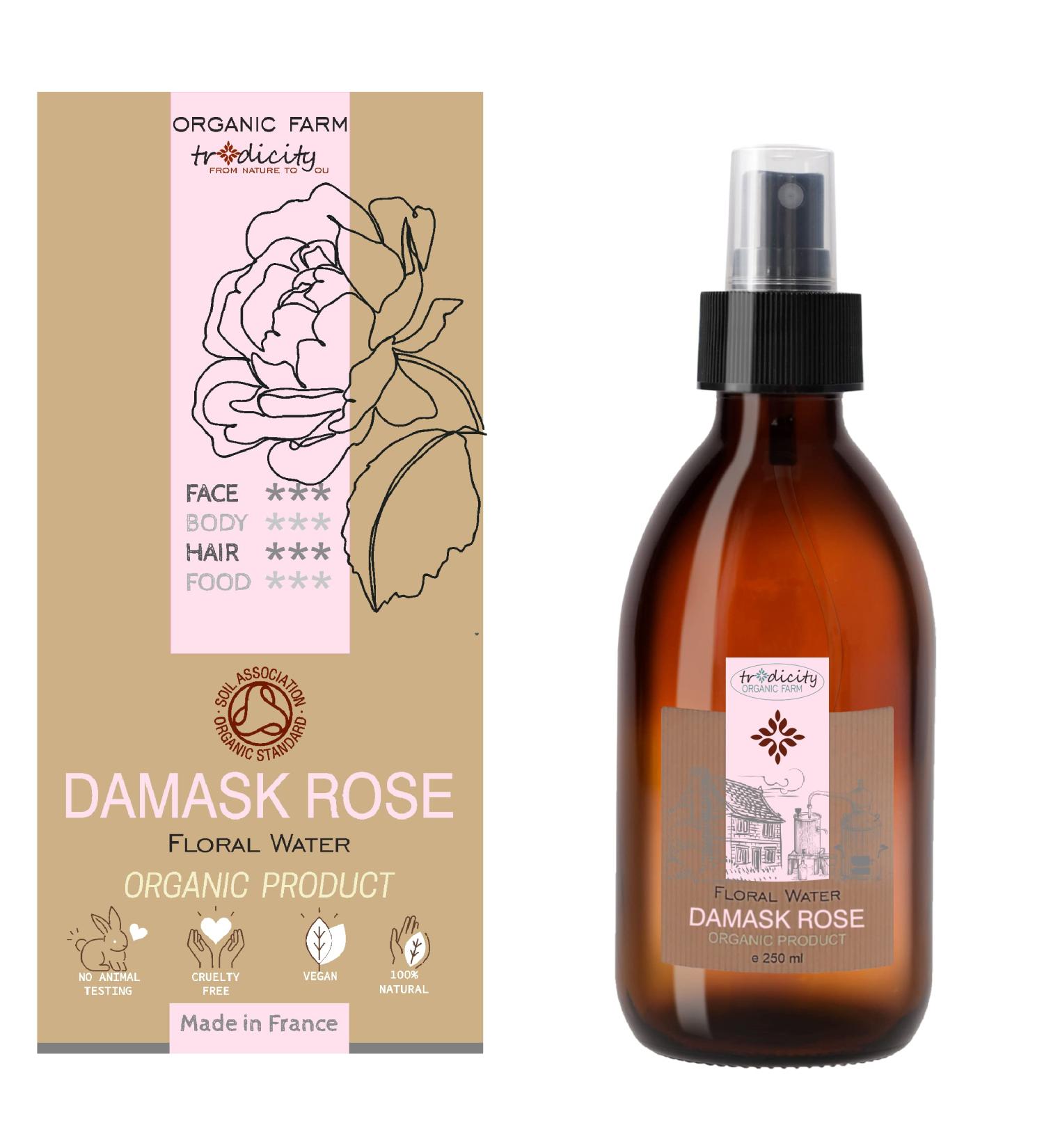 Buy Bleu & Marine Bretania 100% Bulgarian Rose Hydrosol 250ml - Organic Flower Water for Skin & Cooking | Invigorating & Ideal for Sensitive Mature Skin - Buy Online on GoSupps.com