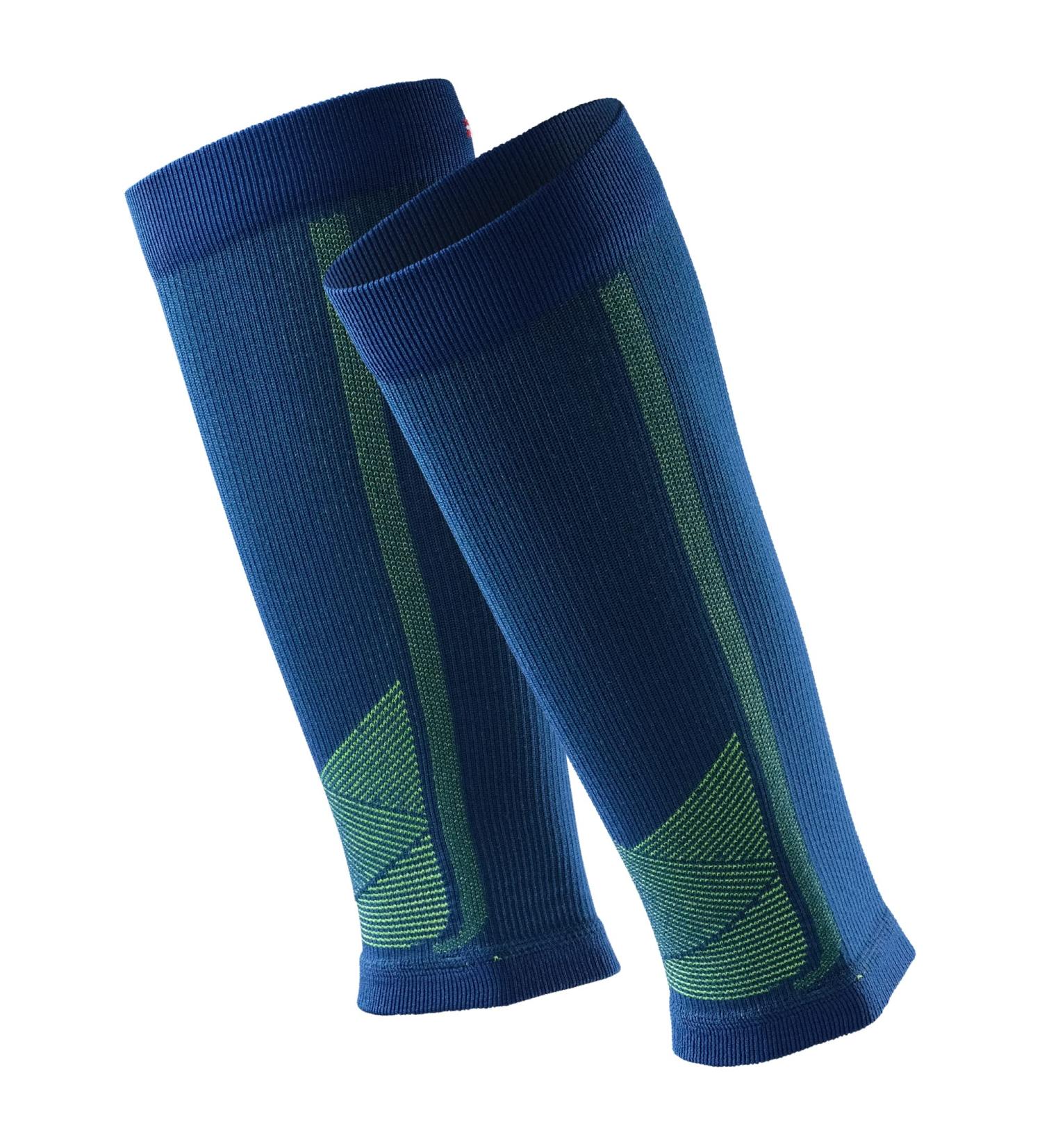 DANISH ENDURANCE Graduated Calf Compression Sleeves 21-26 mmHG - Blue/Neon Yellow - Men & Women - Buy Online on GoSupps.com