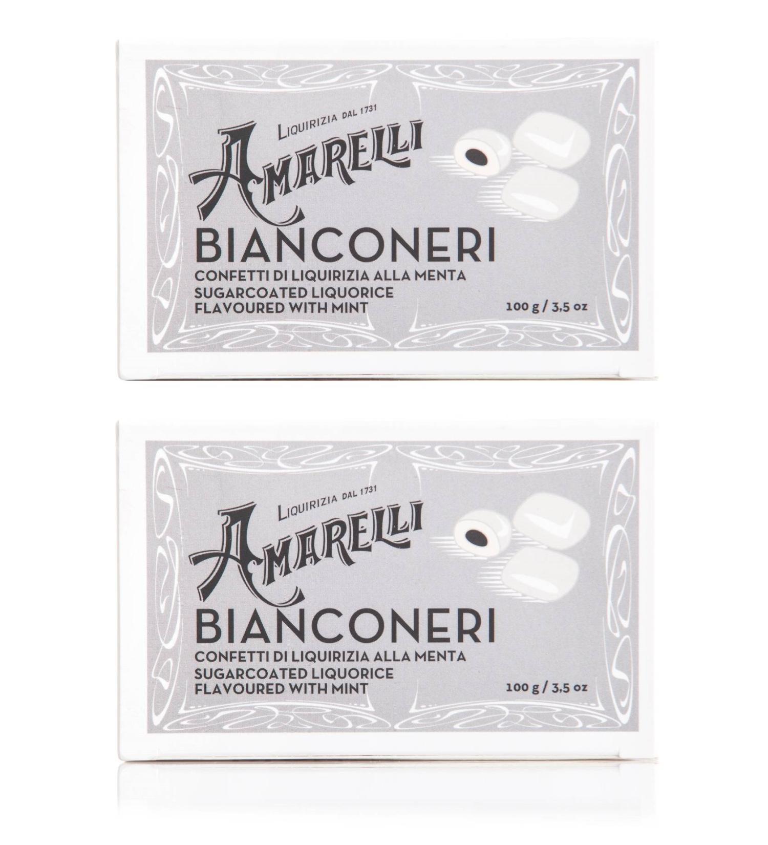 Amarelli - Bianconeri -Mint liquorice Covered by a White Layer of Sugar - 2x100 gr