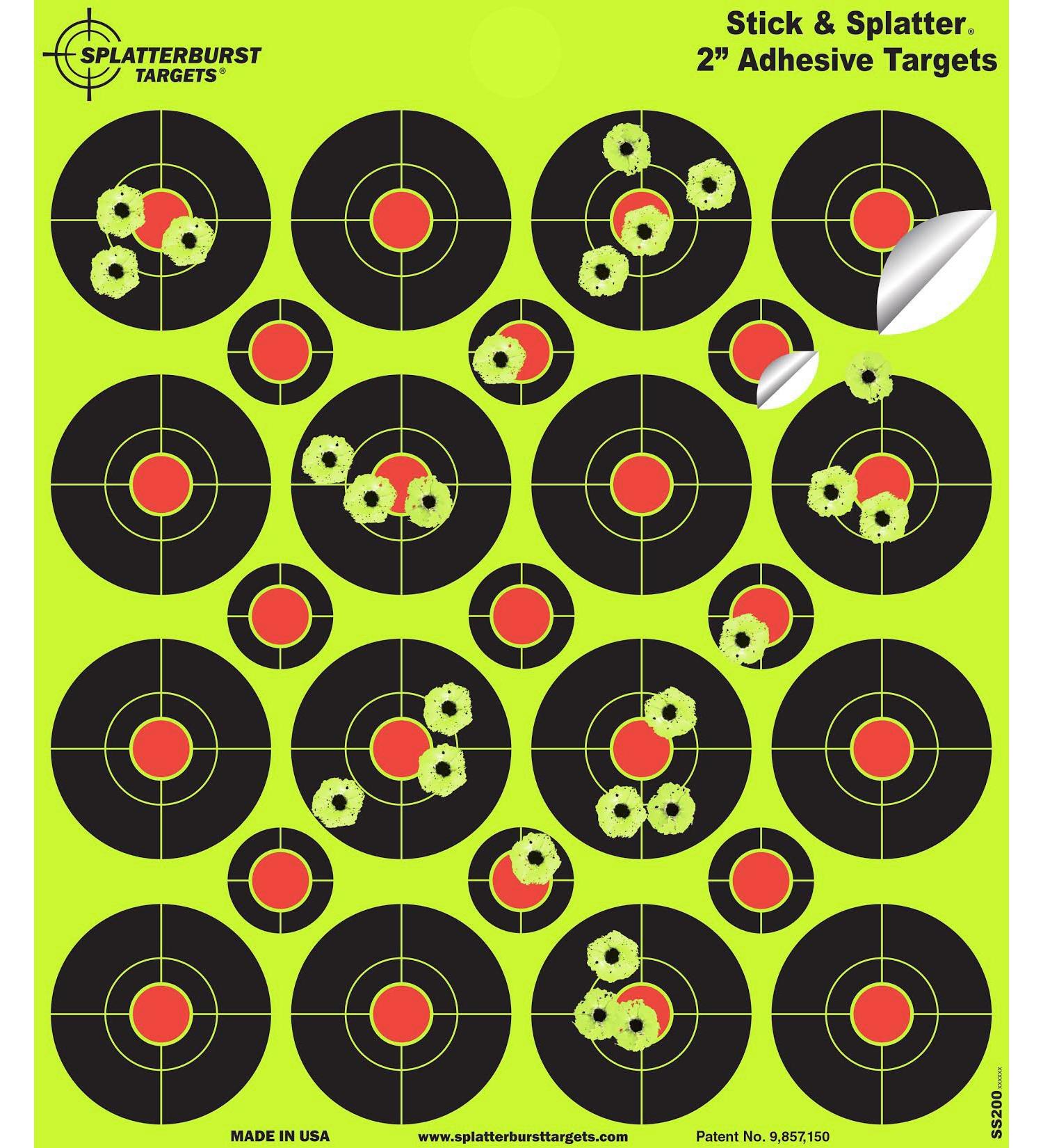 2 Stick & Splatter Self-Adhesive Shooting Targets - 25 Pack - Made in USA - Buy Online on GoSupps.com