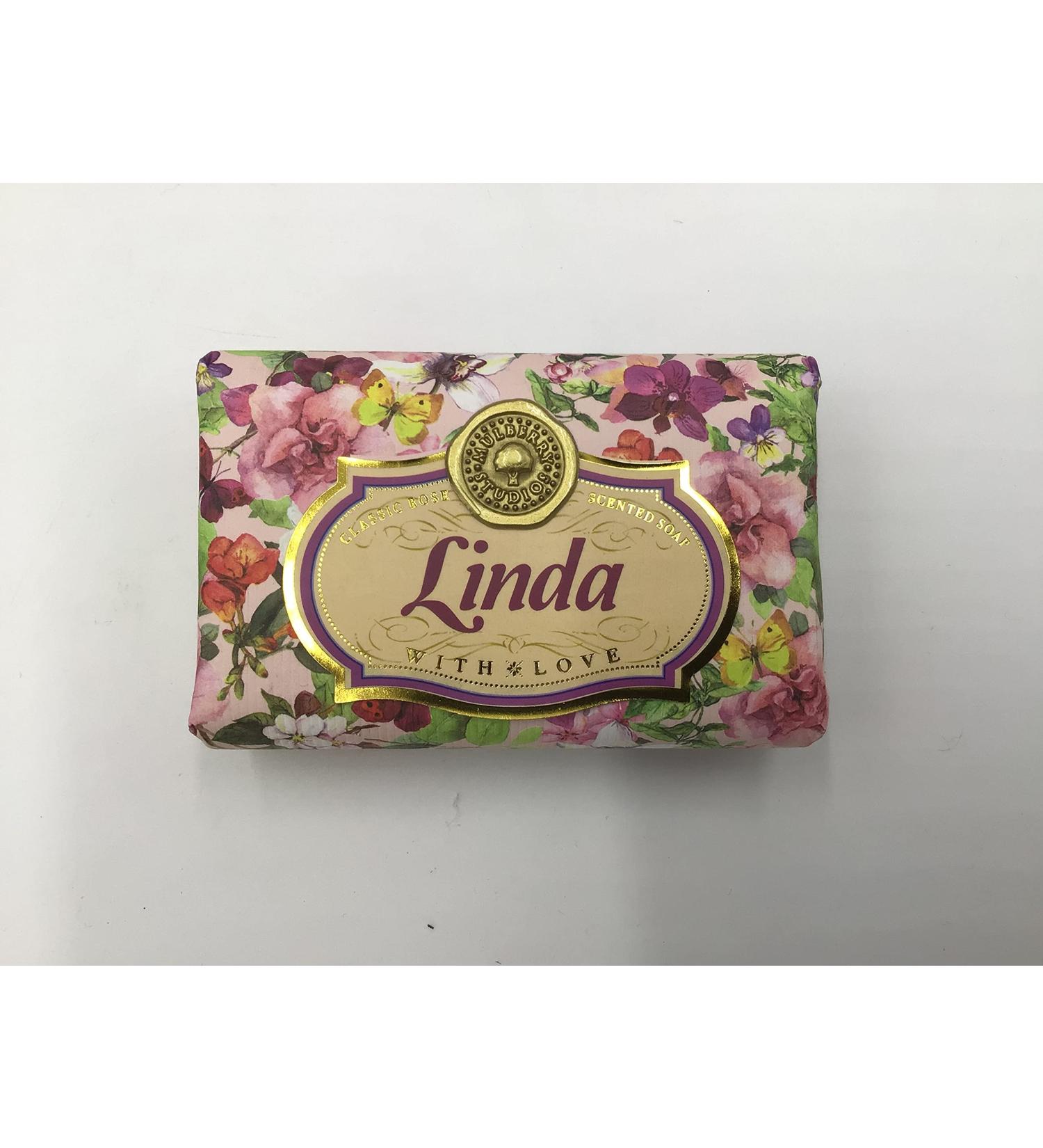 Linda - Gift Soap Bar For Her Birthday Rose Scent Mum Grandmother Cleanser Lather Present Girl