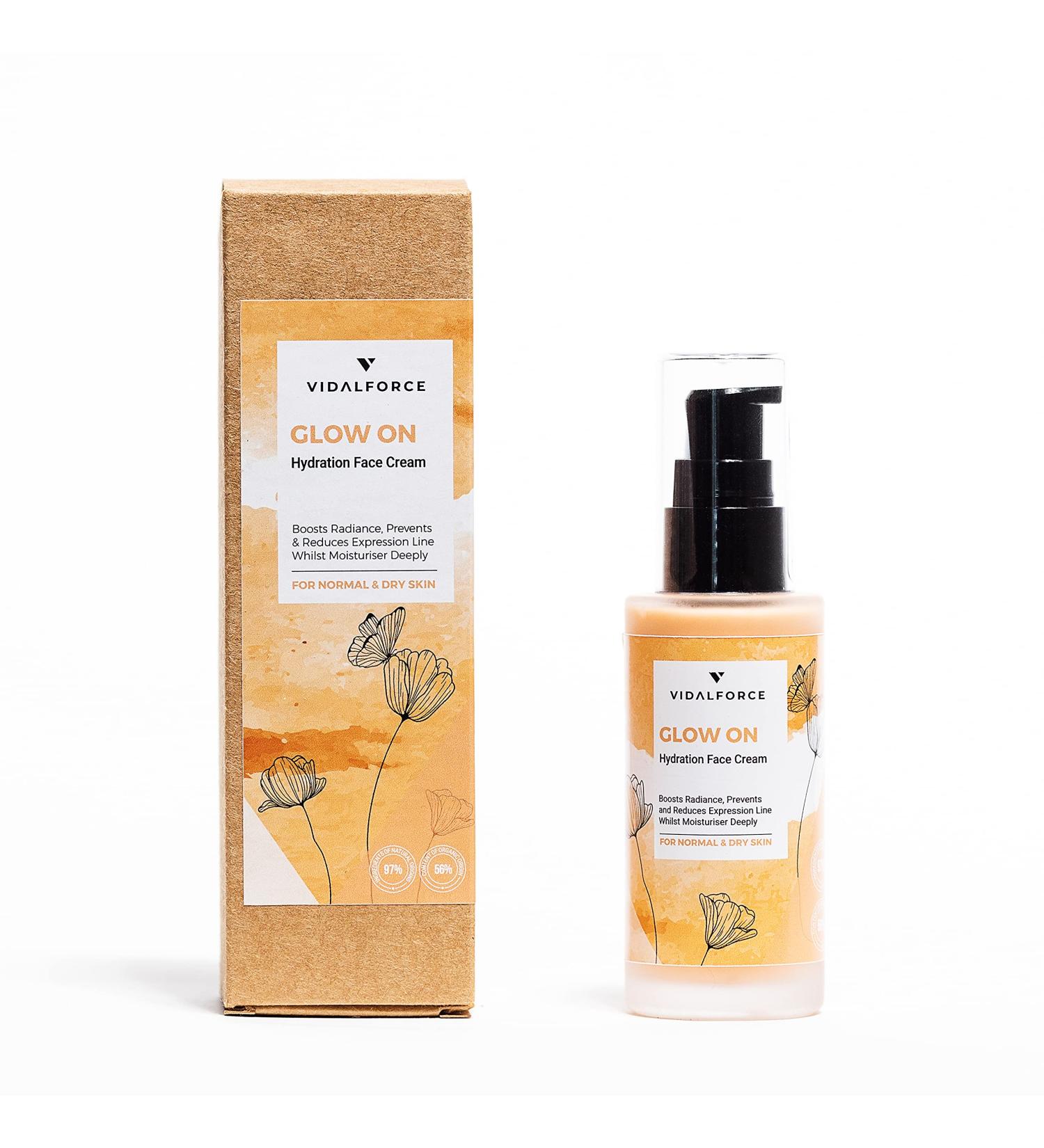 GLOW ON. Super Hydrating Face Cream for Women. With Retinol Bakuchiol Astaxanthin Pure Vitamin C or Plant Hyaluronic Acid and 32 Natural Benefits - Face Moisturizer - Buy Online on GoSupps.com