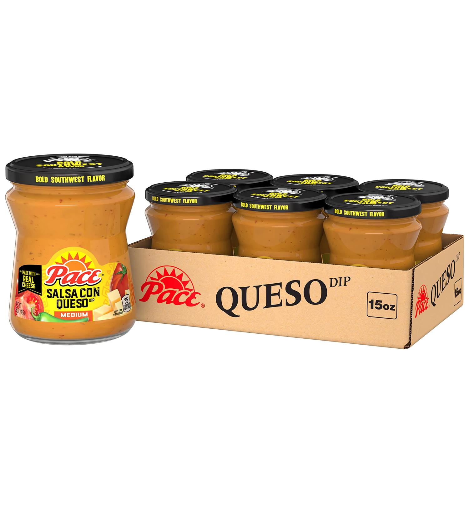 Delicious Pace Salsa Con Queso Cheese Dip - Perfect for Nachos - 15oz Jar (Pack of 6) - Buy Online on GoSupps.com