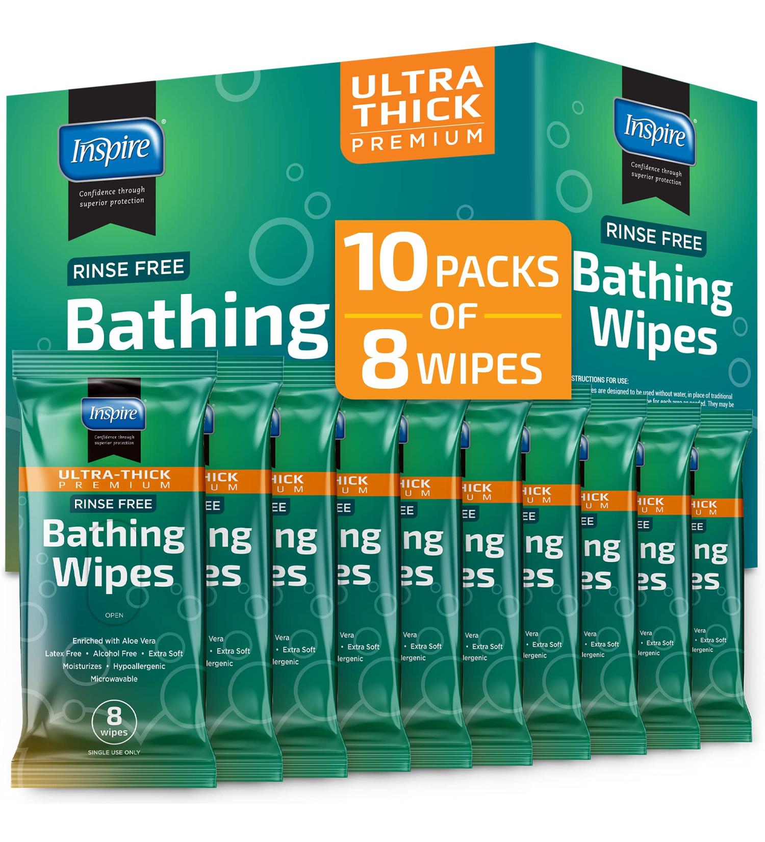 Ultra Thick Rinse Free Body Wash Wipes | Shower & Bathing Wipes with Aloe - Extra Large & Strong Adult Body Cleansing Wipes - Buy Online on GoSupps.com