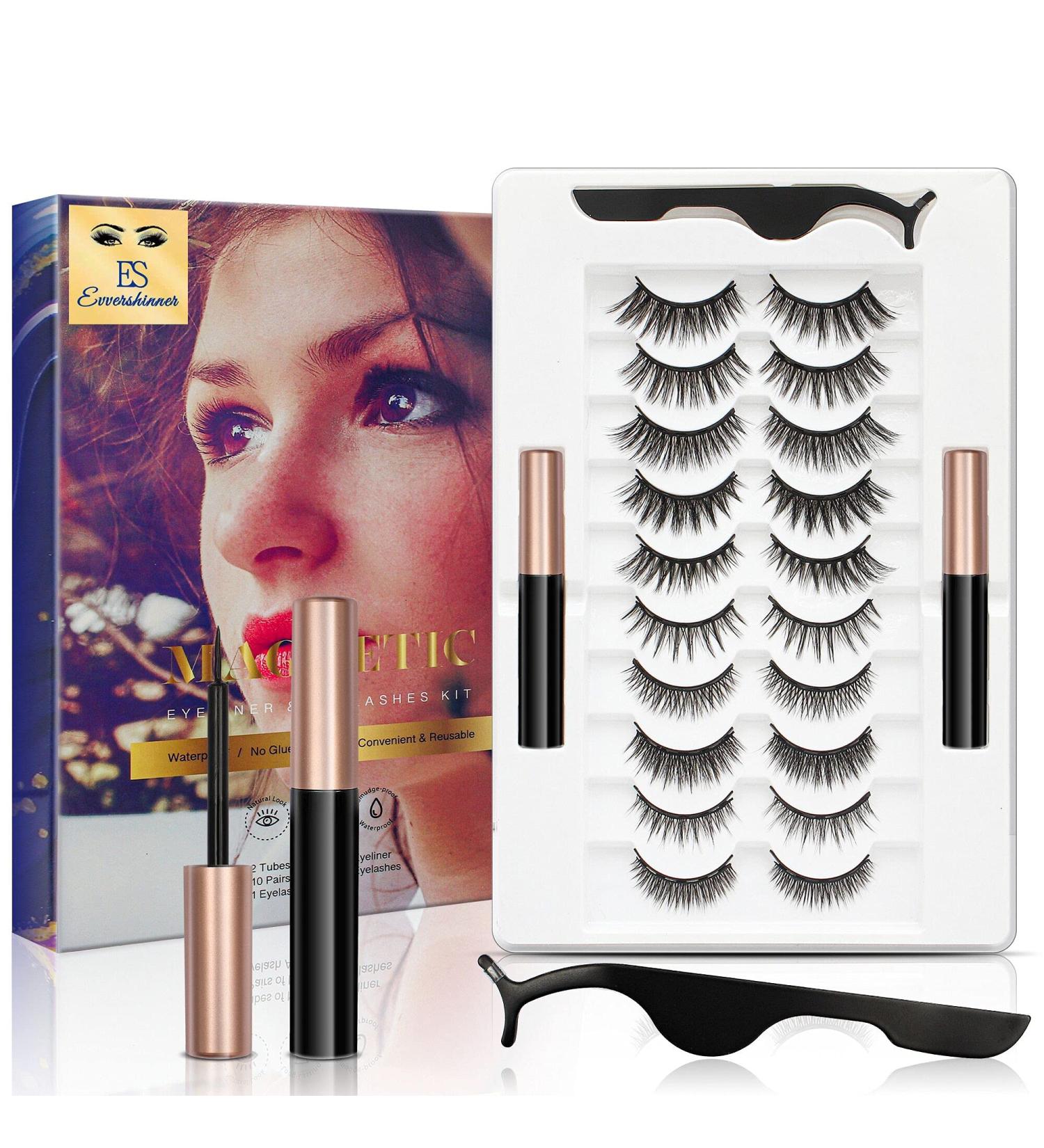 Reusable Magnetic Eyelashes with Eyeliner - Natural Look Easy to Wear | Evvershinner - Buy Online on GoSupps.com
