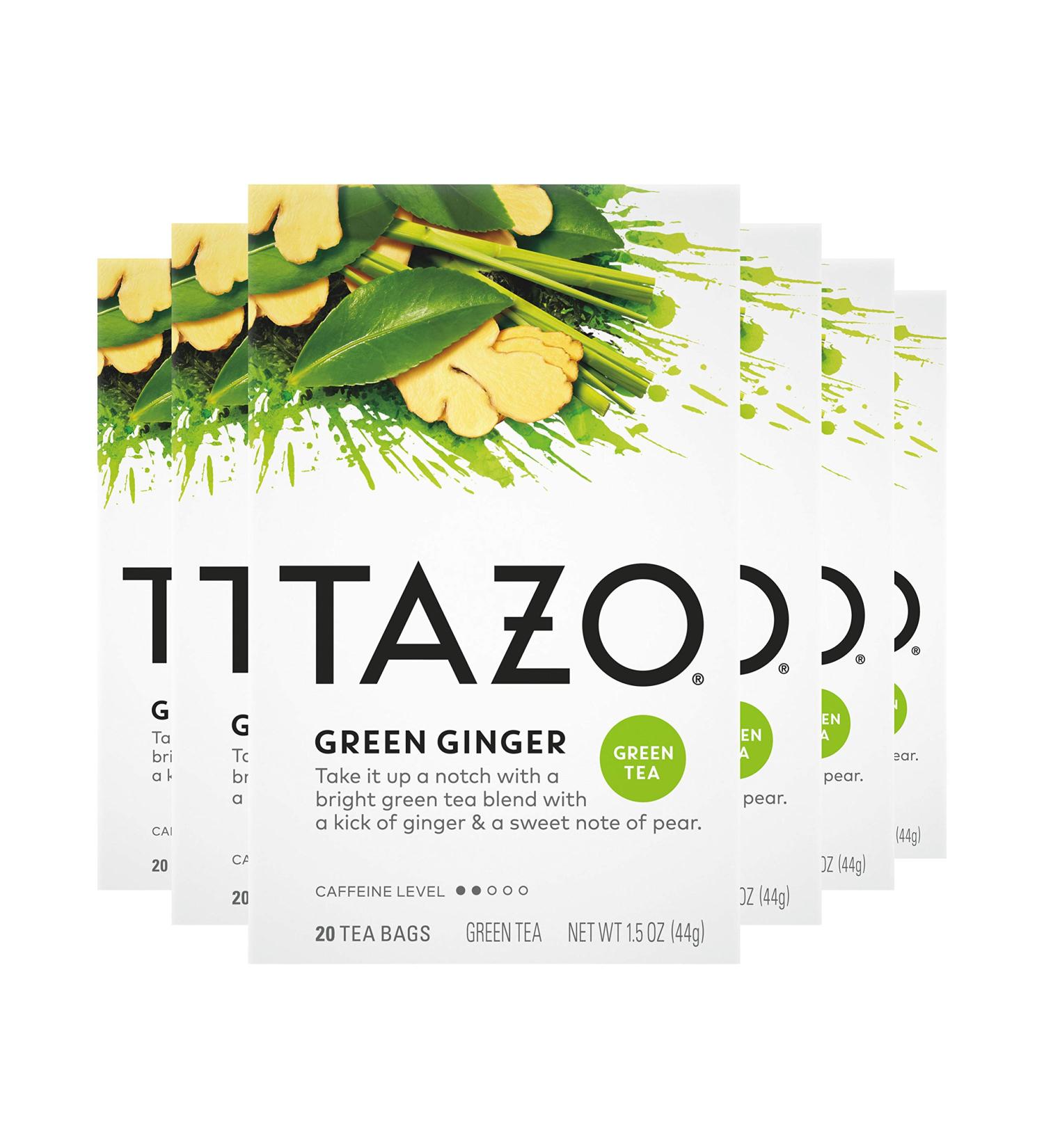 TAZO Green Tea Bags with Ginger - 20 Count (Pack of 6) | Premium Herbal Tea - Buy Online on GoSupps.com
