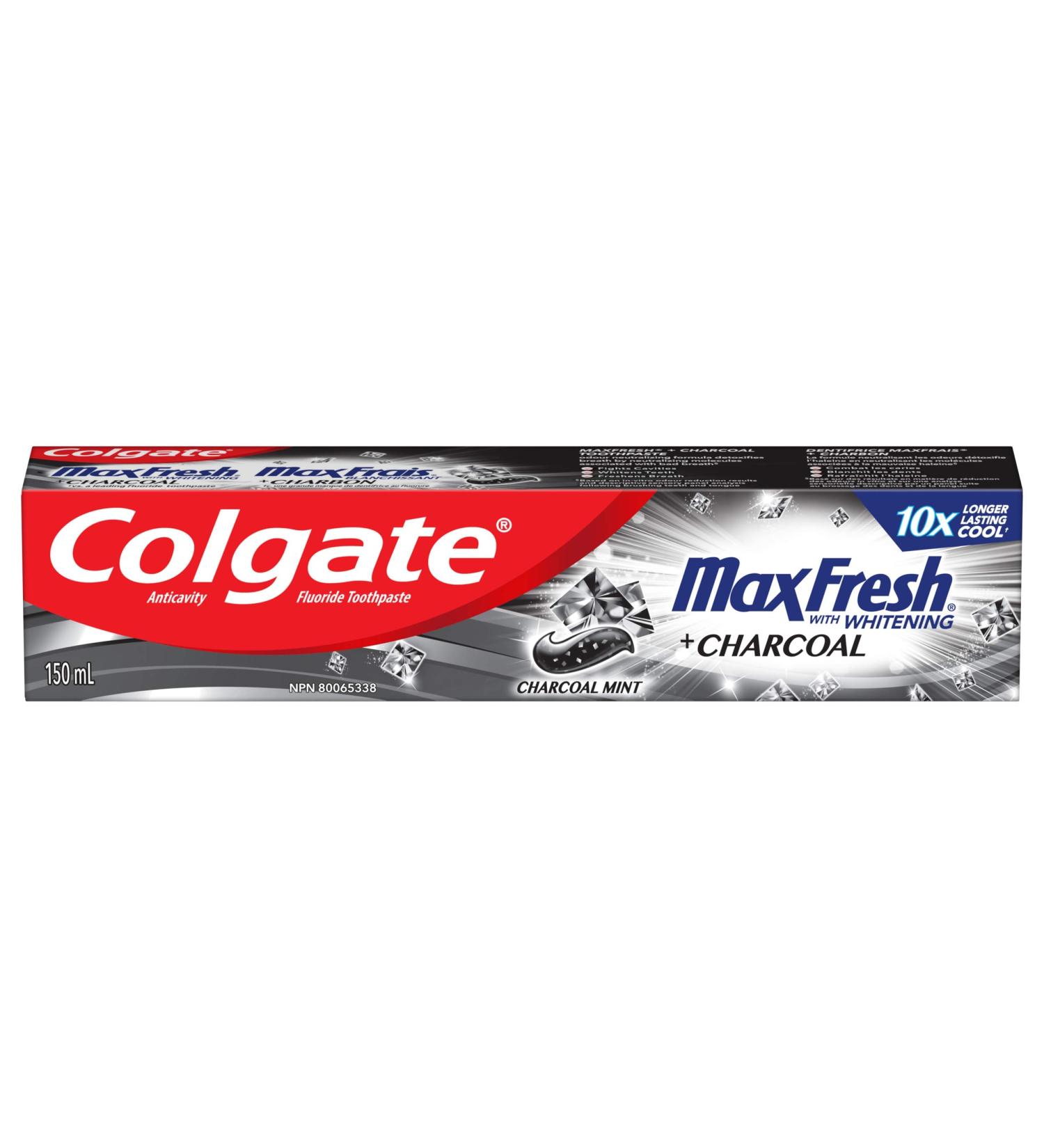 Colgate MaxFresh Advanced Whitening Toothpaste - Charcoal Mint - Professional Teeth Whitening with Ordor Neutralizing Formula for a Fresh Clean Smile - Dentifrice for Daily Oral Care 150 mL - Buy Online on GoSupps.com