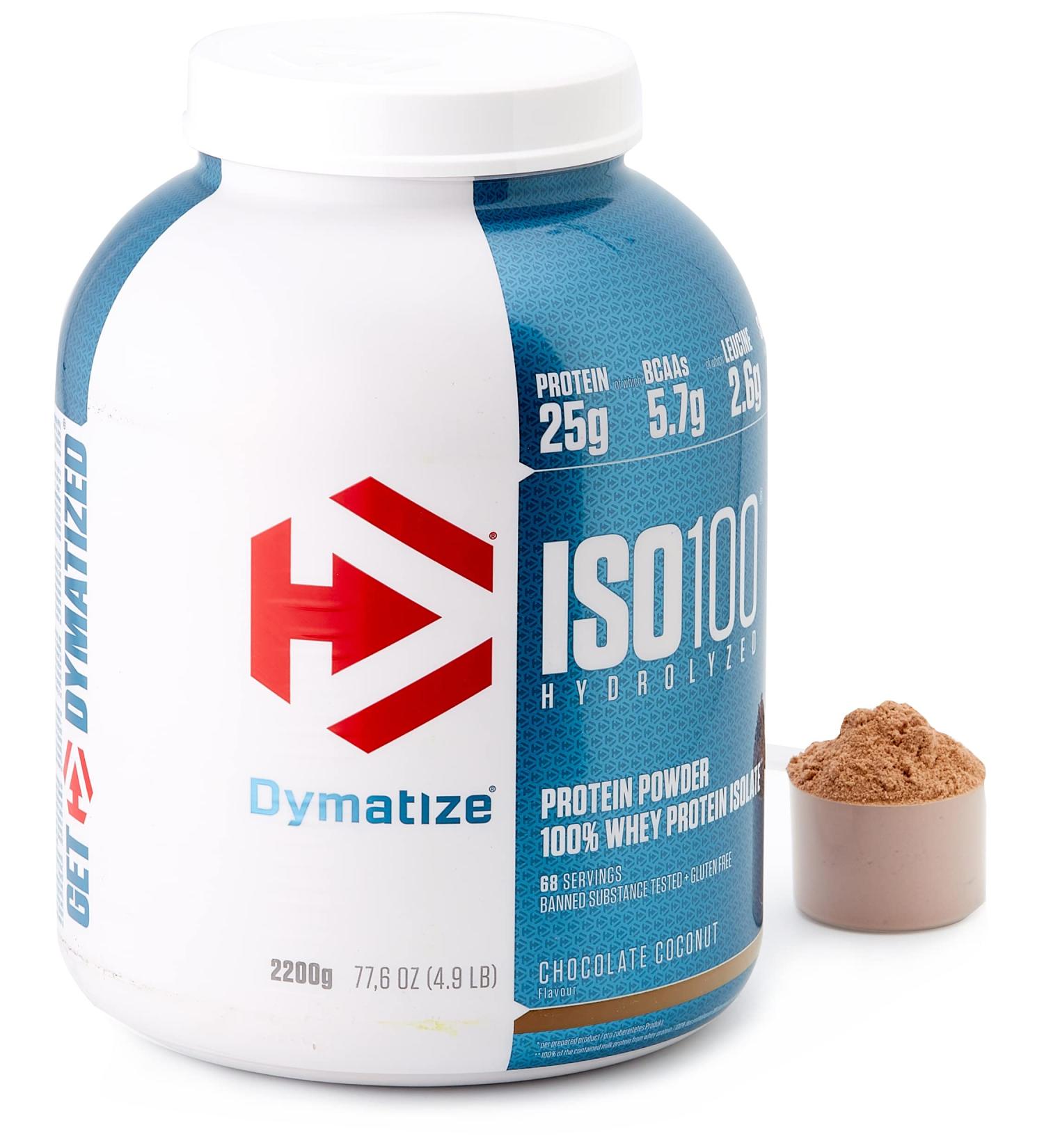 Dymatize ISO 100 Chocolate Coconut 2.2kg - Premium Whey Protein Hydrolysate & Isolate Powder for Muscle Growth | Buy Internationally - Buy Online on GoSupps.com