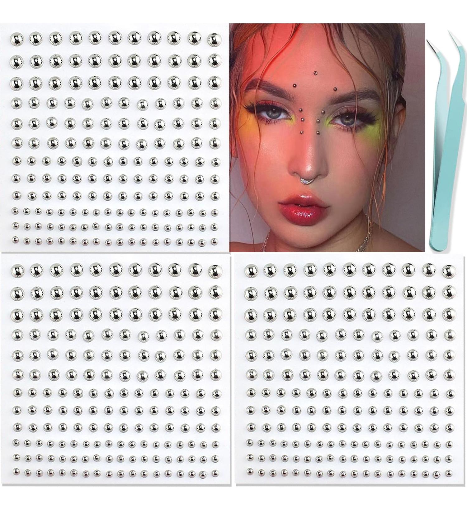 NOOEPC Face Gems & Fake Lip Piercings | Non-Piercing Nose & Eyebrow Studs | Y2K Punk Makeup Stickers for Men & Women - Buy Online on GoSupps.com