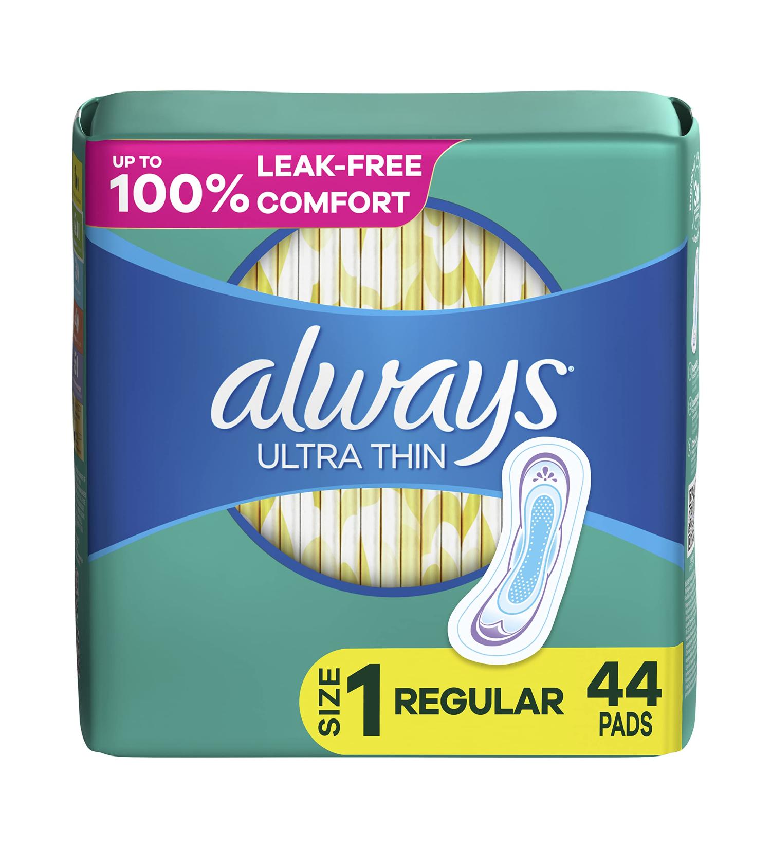 Always Ultra Thin Pads Size 1 Regular Unscented 44 CT | Shop Now! - Buy Online on GoSupps.com