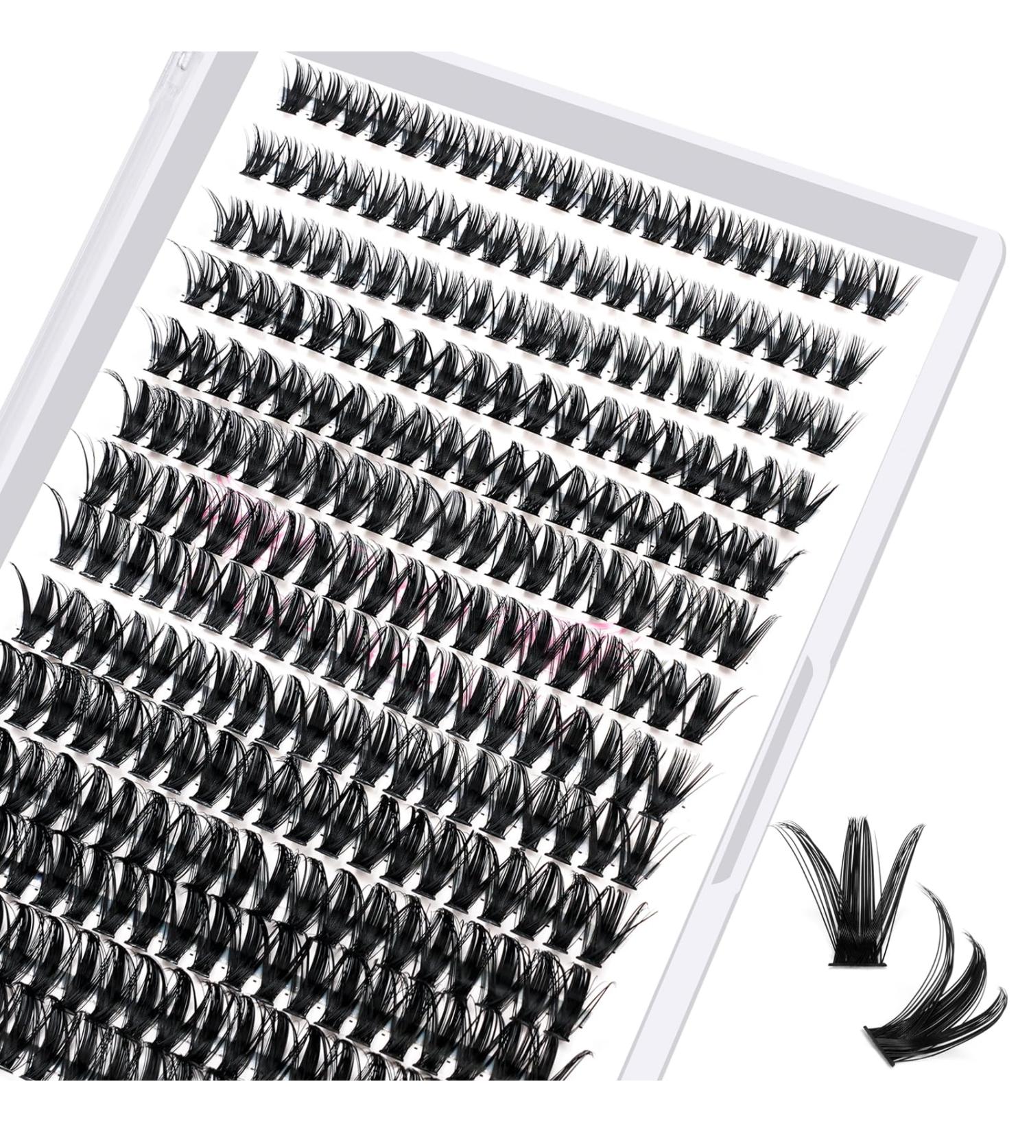 280 Pcs 50D-C-0.07-10 Cluster Wispy Lashes C D Curl DIY At Home - 10mm Bottom Lashes - Buy Online on GoSupps.com