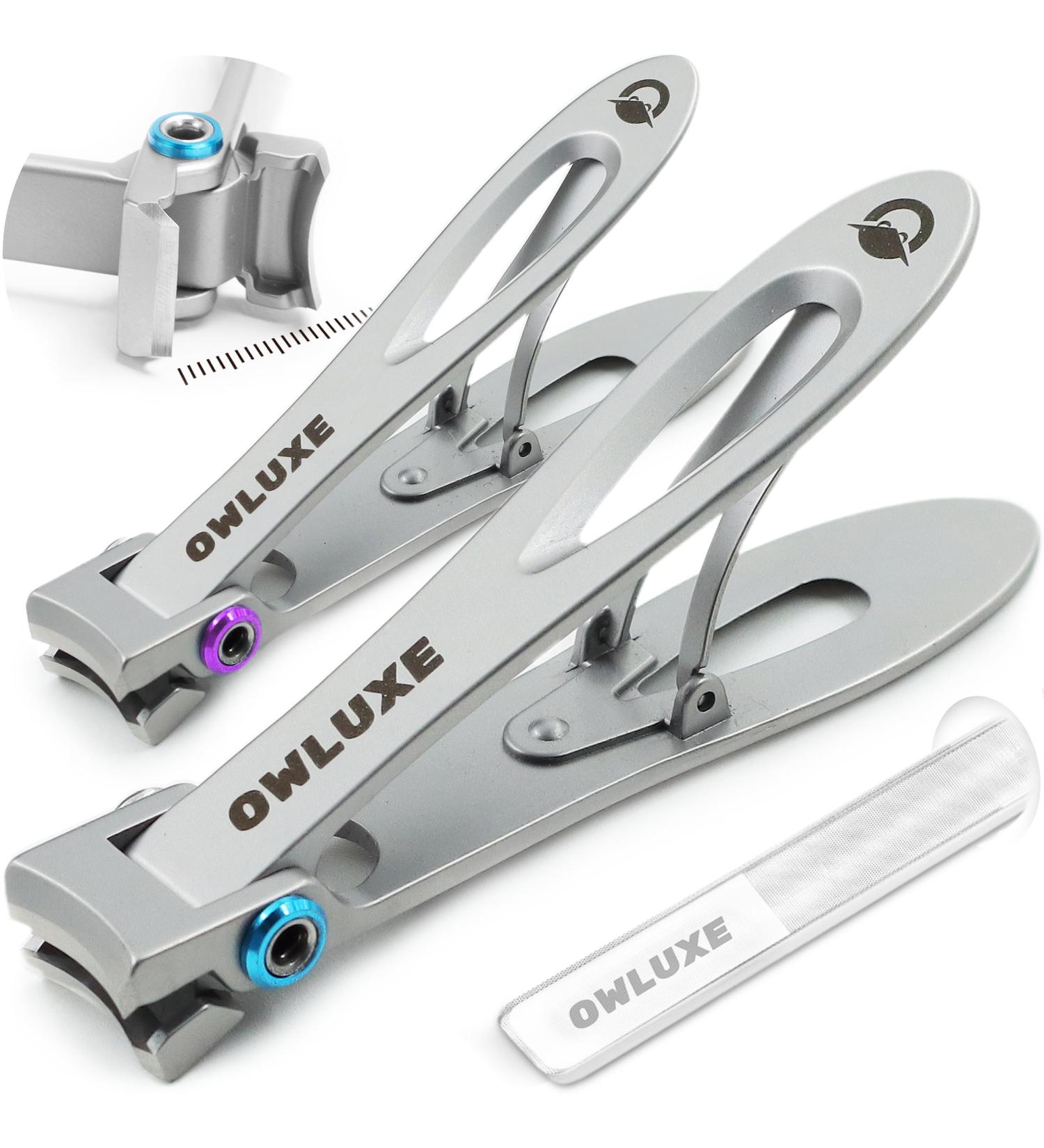 Toe Nail Clippers for Thick Nails - Ultra Sharp Wide Jaw Nail Clippers with Catcher for Fingernails & Toenails - Heavy Duty Curved Edge Nail Clipper Set by Owluxe in Gift Box for Men Women & Elderly - Buy Online on GoSupps.com